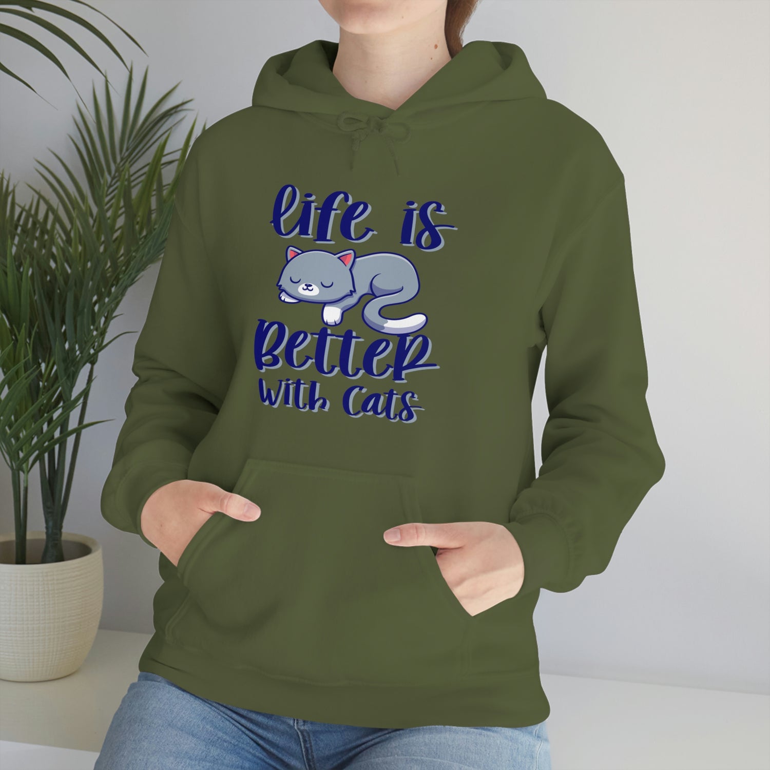 Life Is Better With Cats - Unisex Heavy Blend™ Hooded Sweatshirt