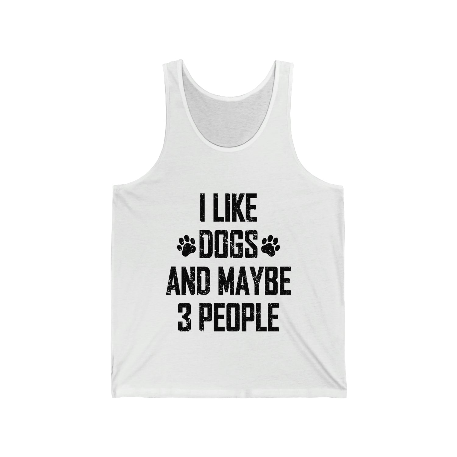 I Like Dogs & Maybe 3 People - Unisex Jersey Tank Top