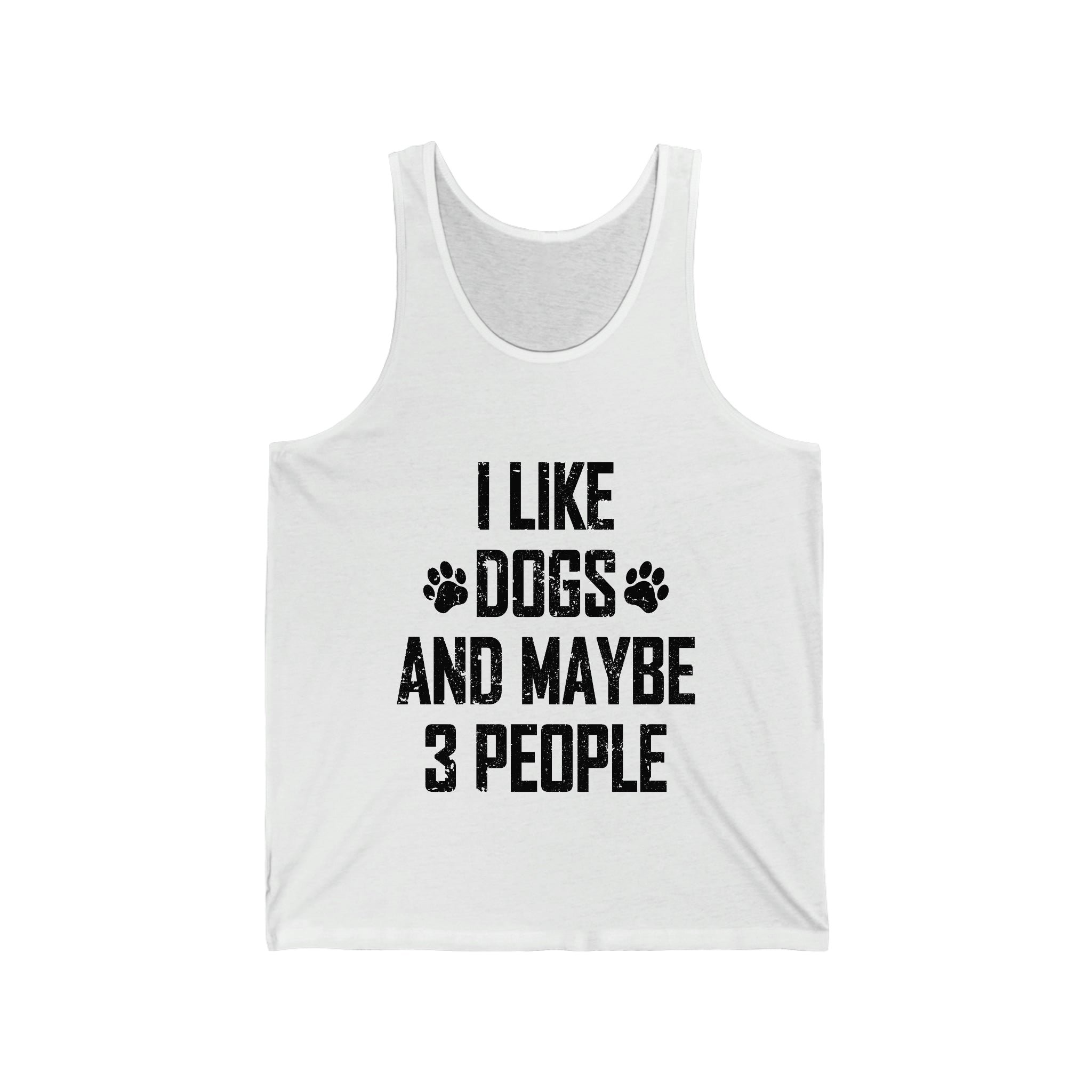 I Like Dogs & Maybe 3 People - Unisex Jersey Tank Top