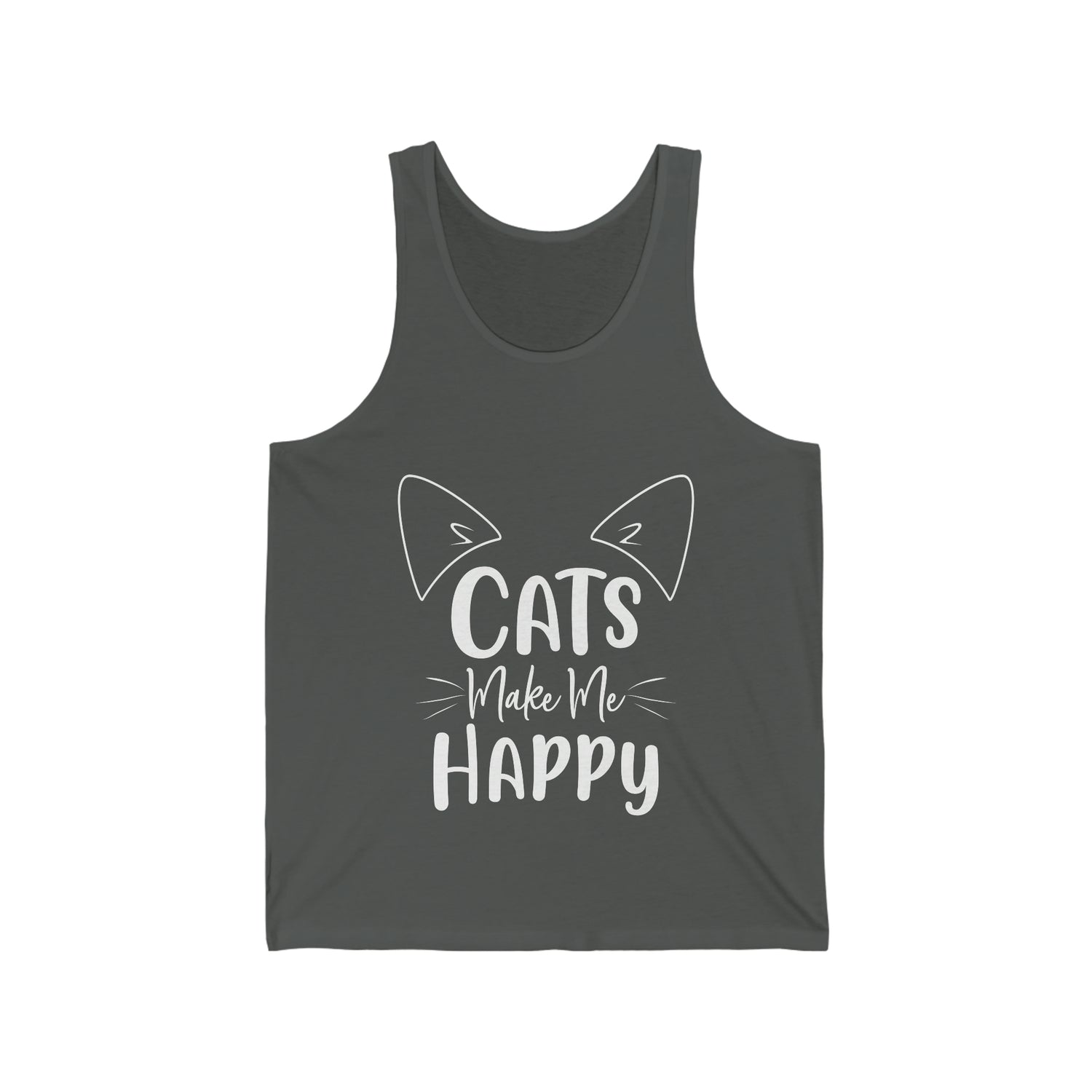 Cats Make Me Happy - Unisex Jersey Tank Top
