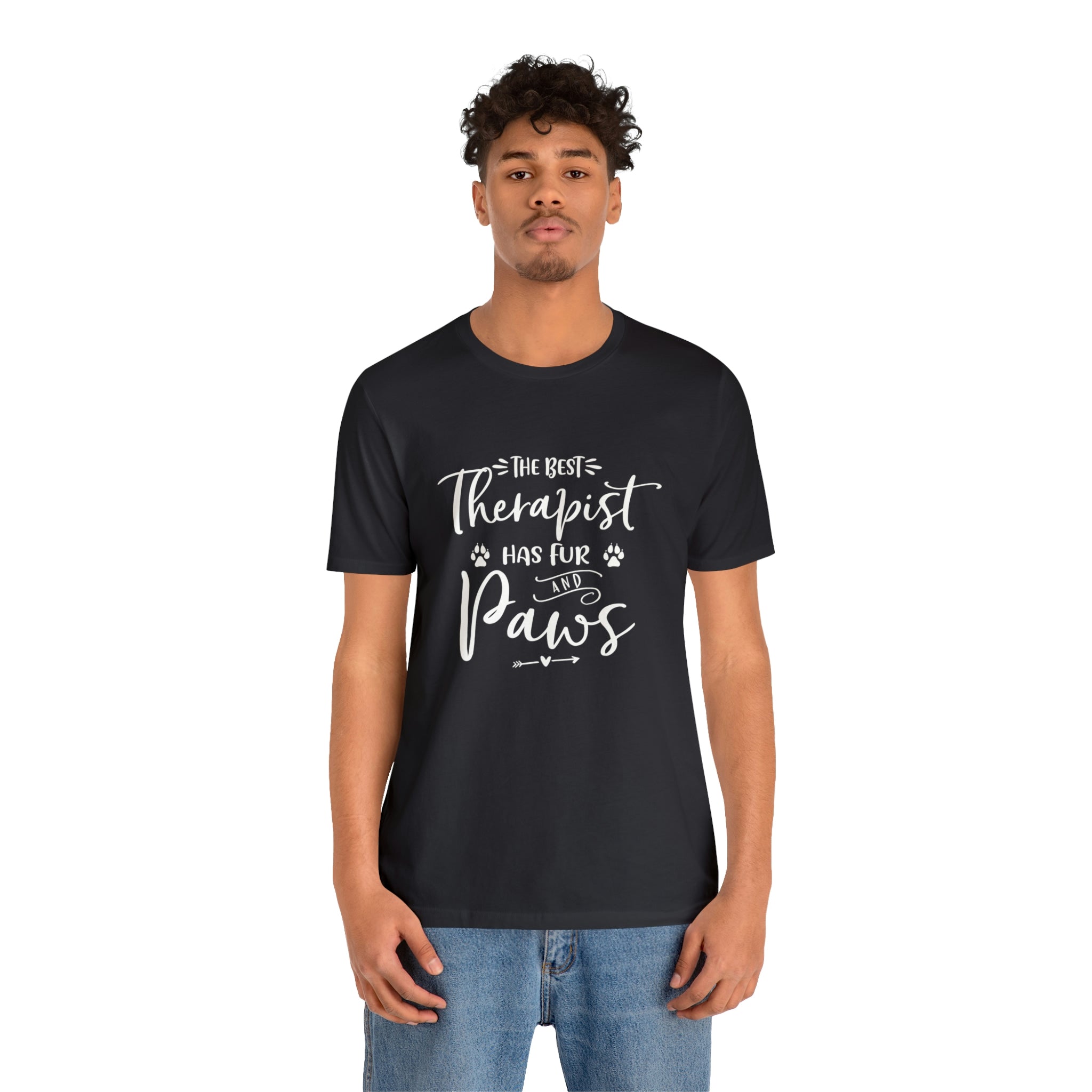 The Best Therapist Has Fur & Paws - Unisex Jersey Short Sleeve Tee