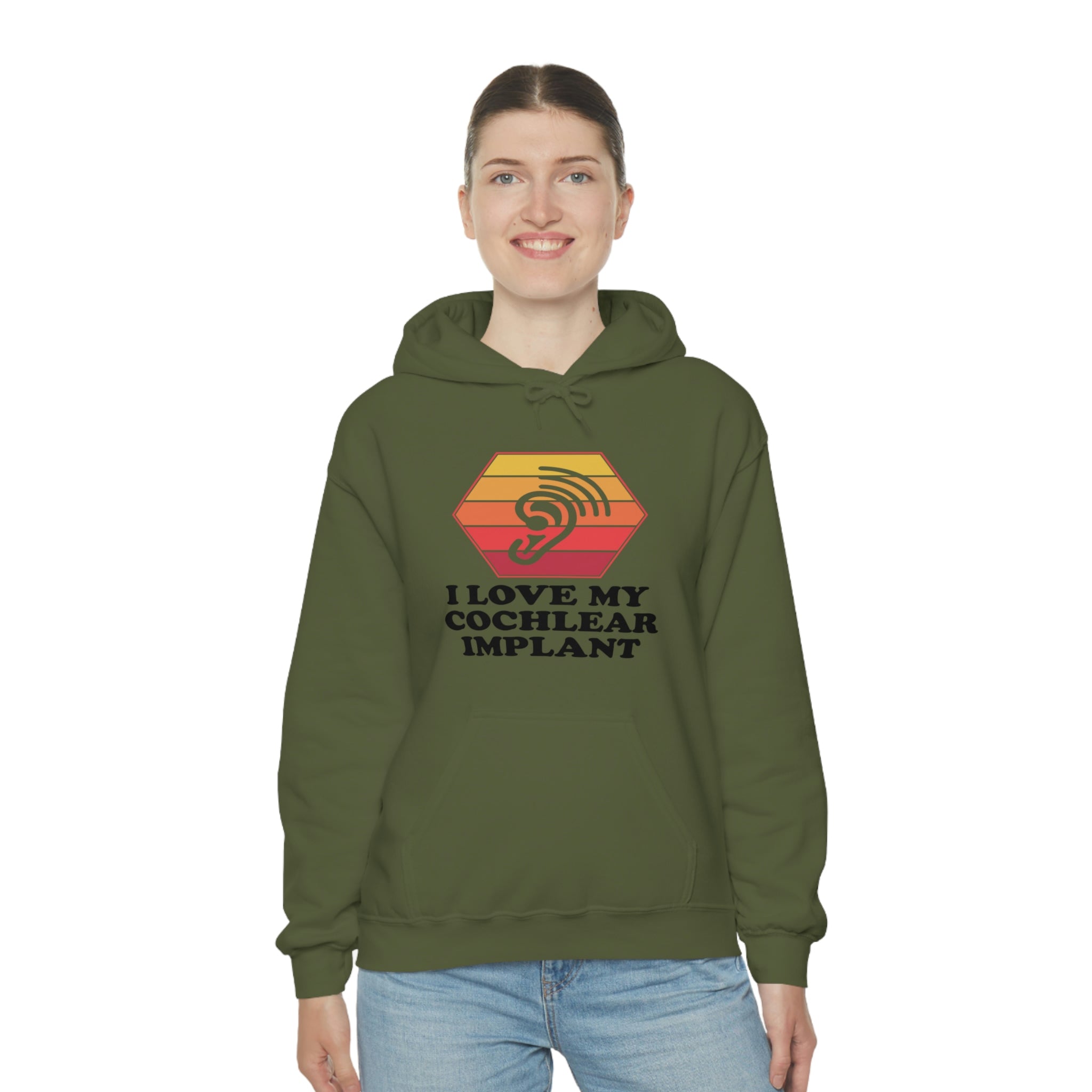 I Love My Cochlear Implant - Unisex Heavy Blend™ Hooded Sweatshirt