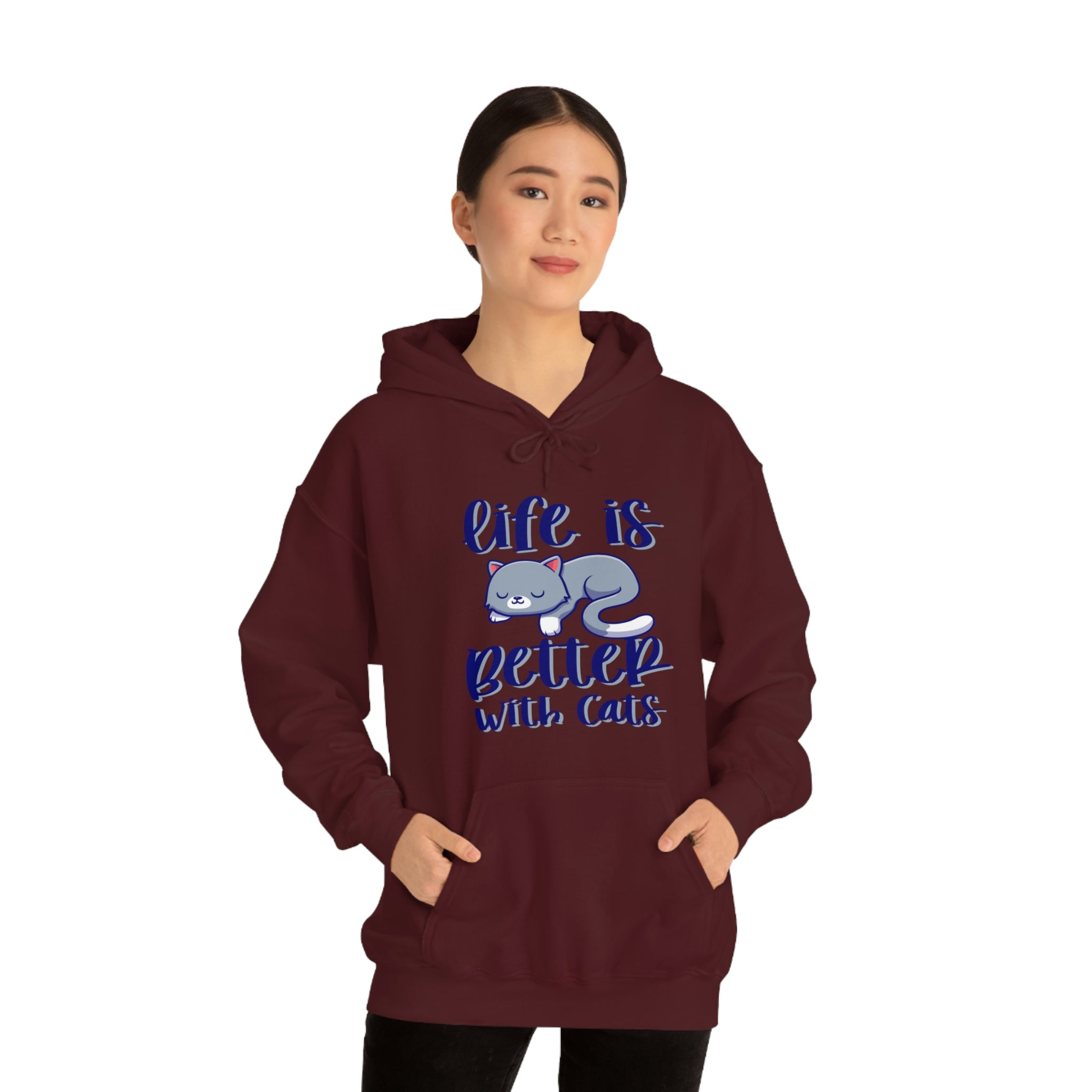 Life Is Better With Cats - Unisex Heavy Blend™ Hooded Sweatshirt