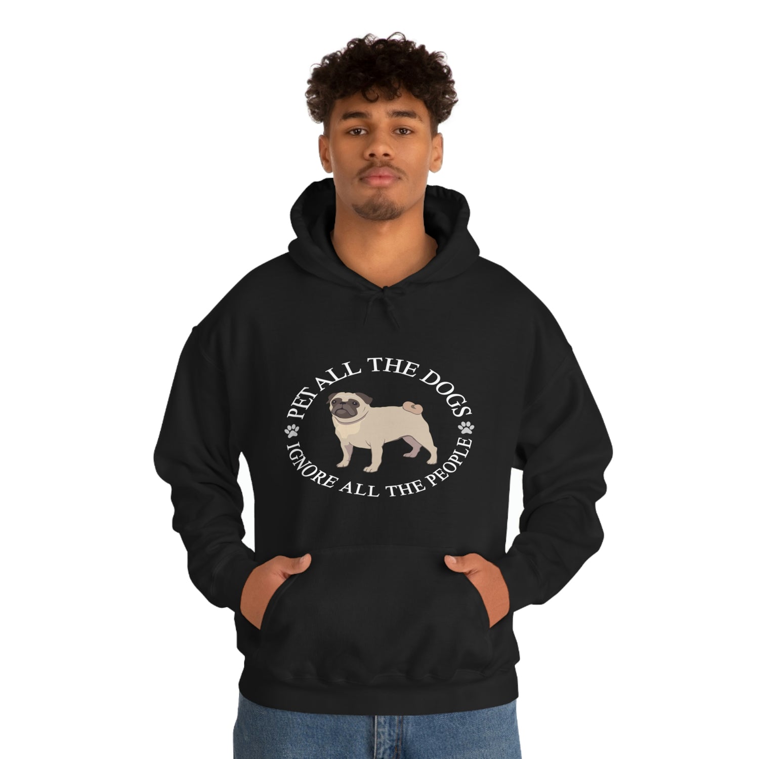 Pet All The Dogs Ignore All The People - Unisex Heavy Blend™ Hooded Sweatshirt