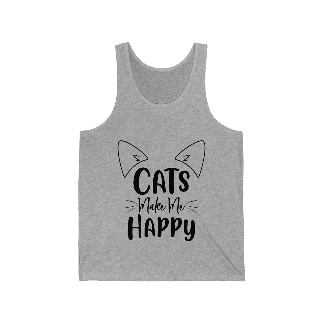 Cats Make Me Happy - Unisex Jersey Tank Top