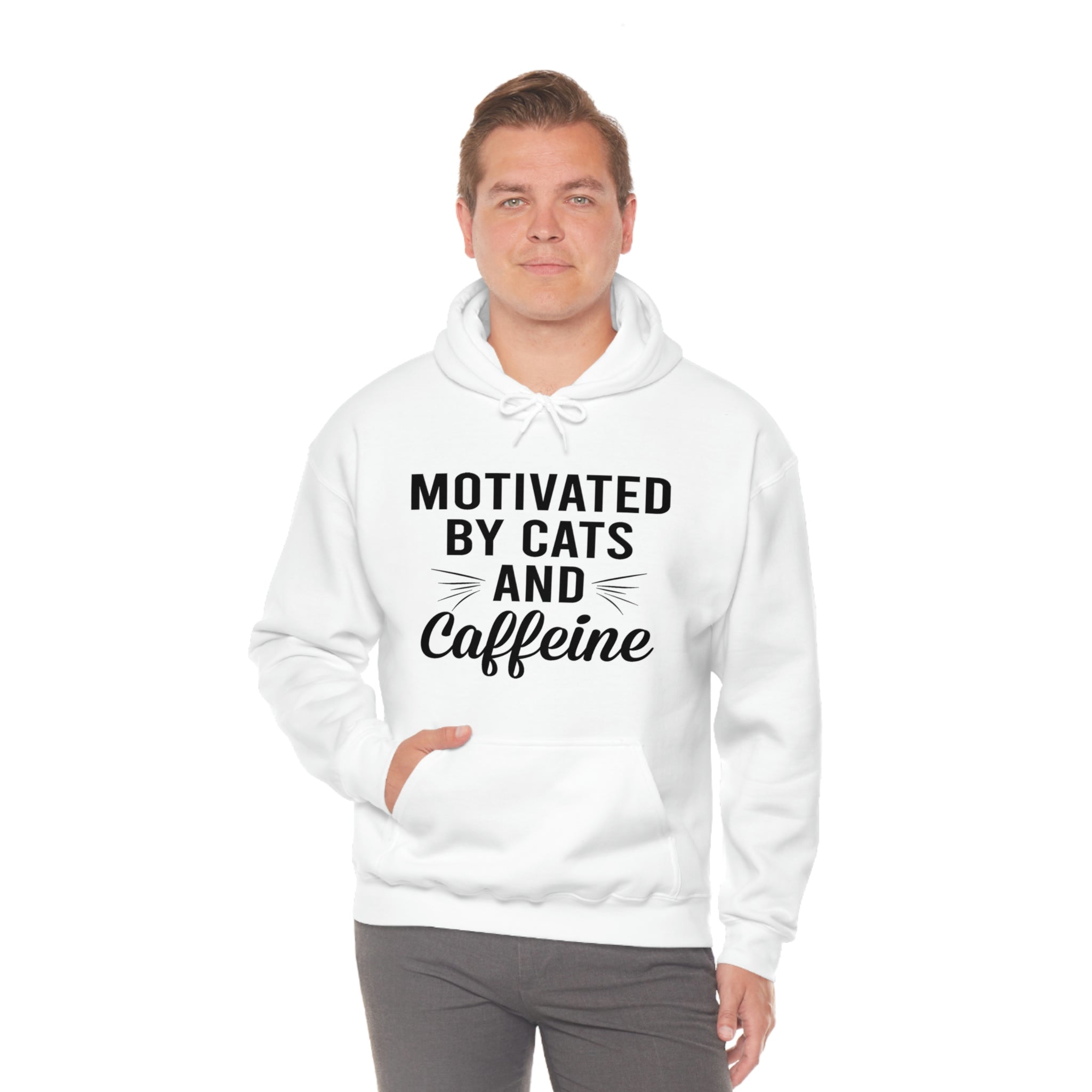 Motivated By Cats & Caffeine - Unisex Heavy Blend™ Hooded Sweatshirt