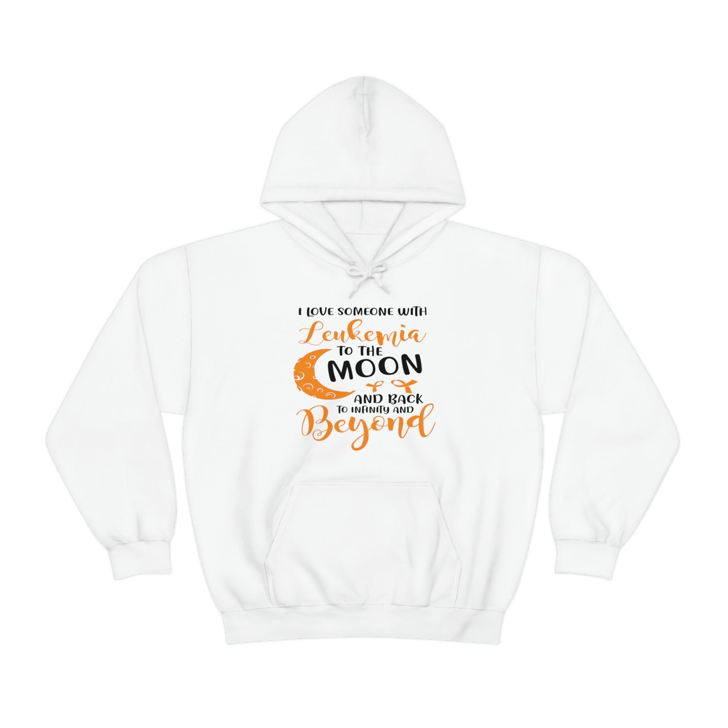 I Love Someone With Leukemia To The Moon And Back - Unisex Heavy Blend™ Hooded Sweatshirt