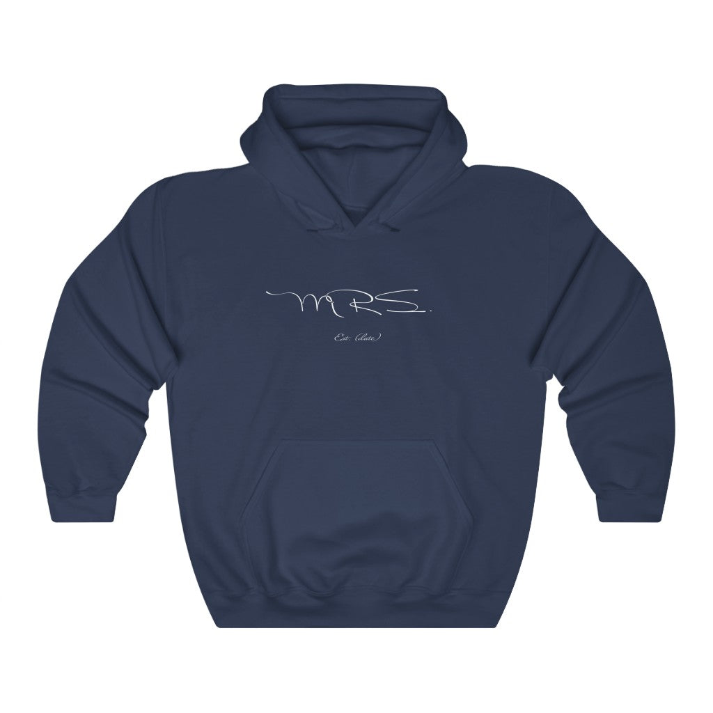 Mrs. Established Wedding Date Customizable - Unisex Heavy Blend™ Hooded Sweatshirt