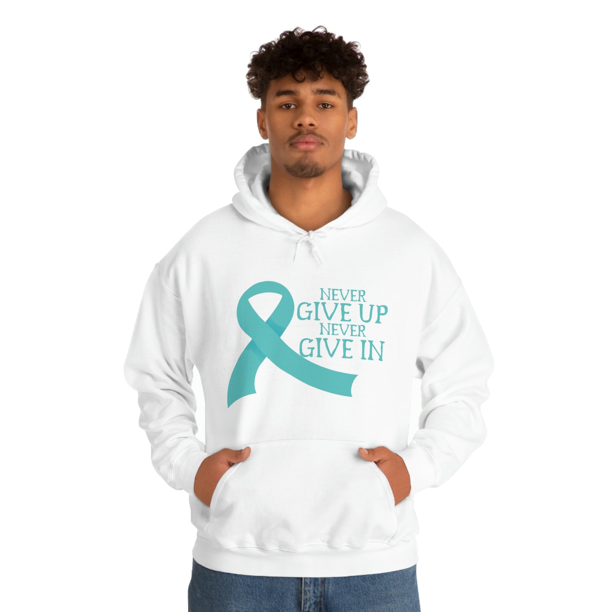 Never Give Up Never Give In - Unisex Heavy Blend™ Hooded Sweatshirt