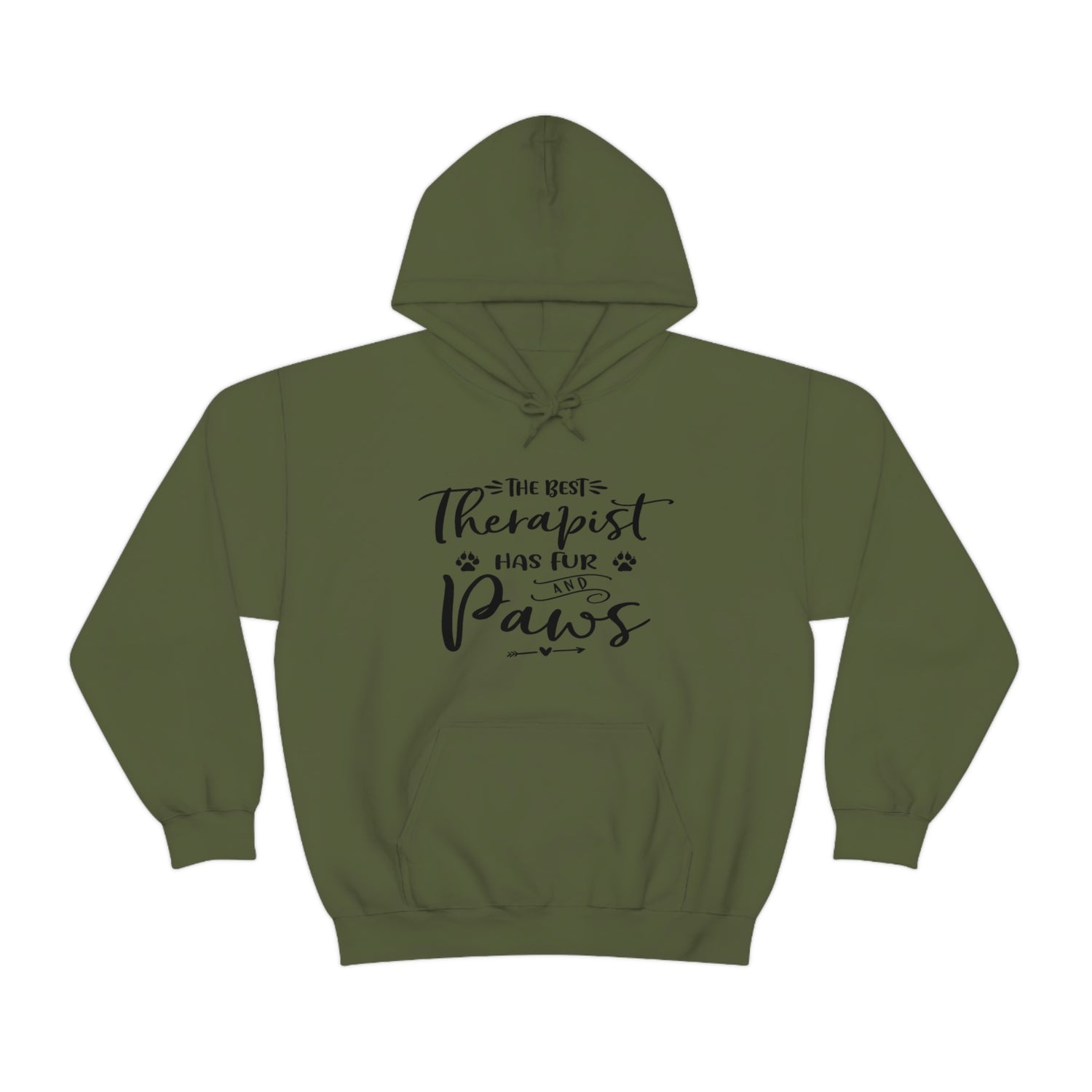 The Best Therapist Has Fur & Paws - Unisex Heavy Blend™ Hooded Sweatshirt