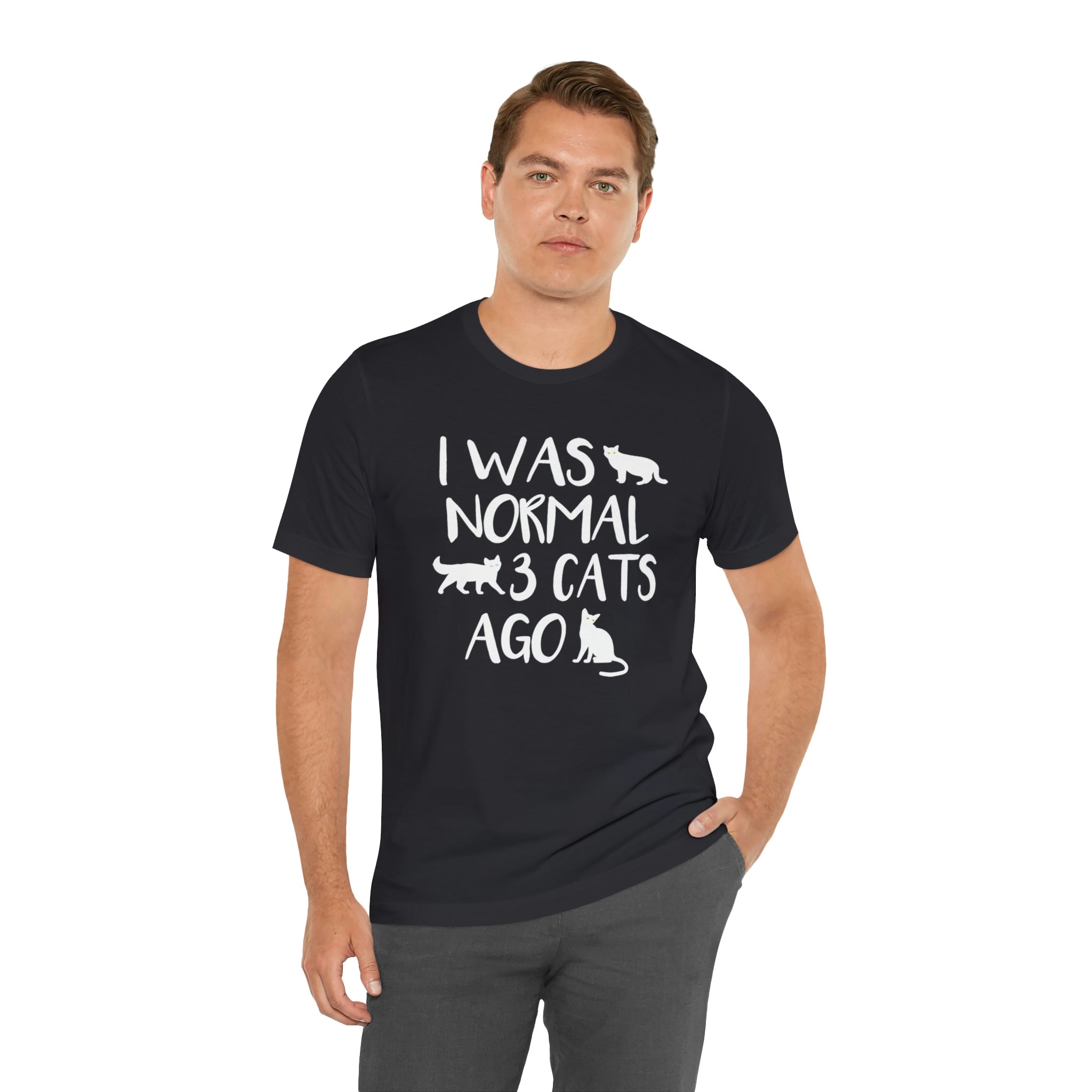 I Was Normal 3 Cats Ago - Unisex Jersey Short Sleeve Tee