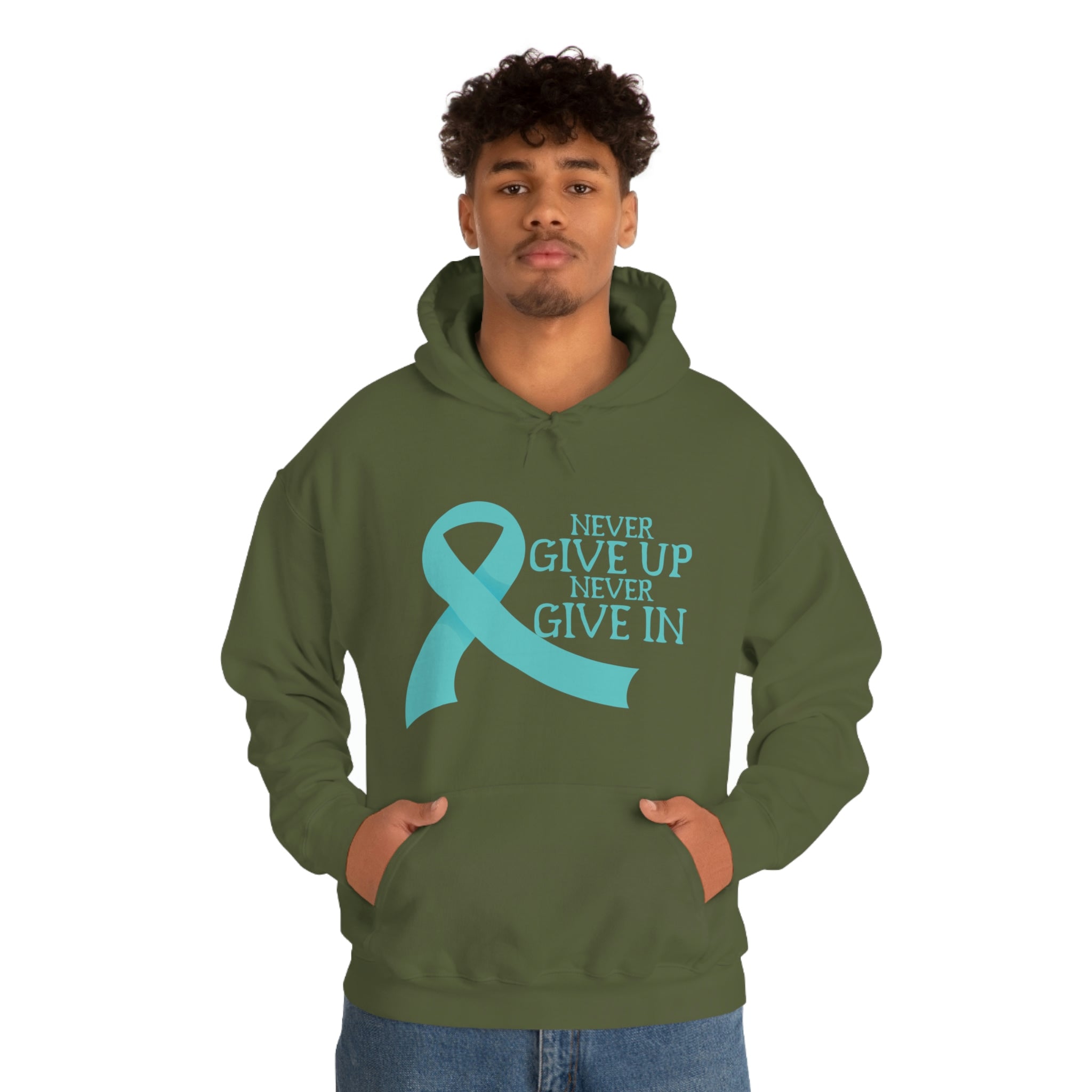 Never Give Up Never Give In - Unisex Heavy Blend™ Hooded Sweatshirt