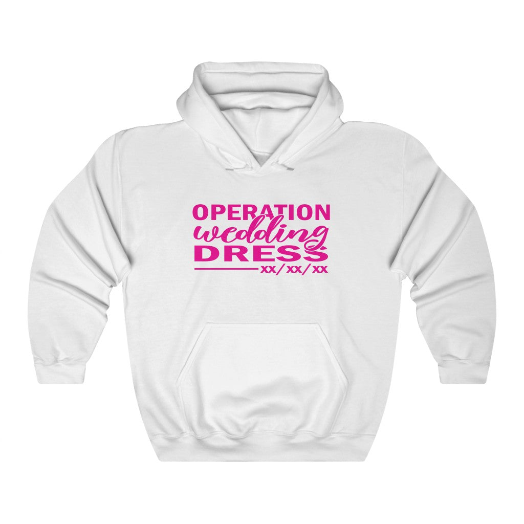 Operation Wedding Dress Wedding Date Customizable - Unisex Heavy Blend™ Hooded Sweatshirt