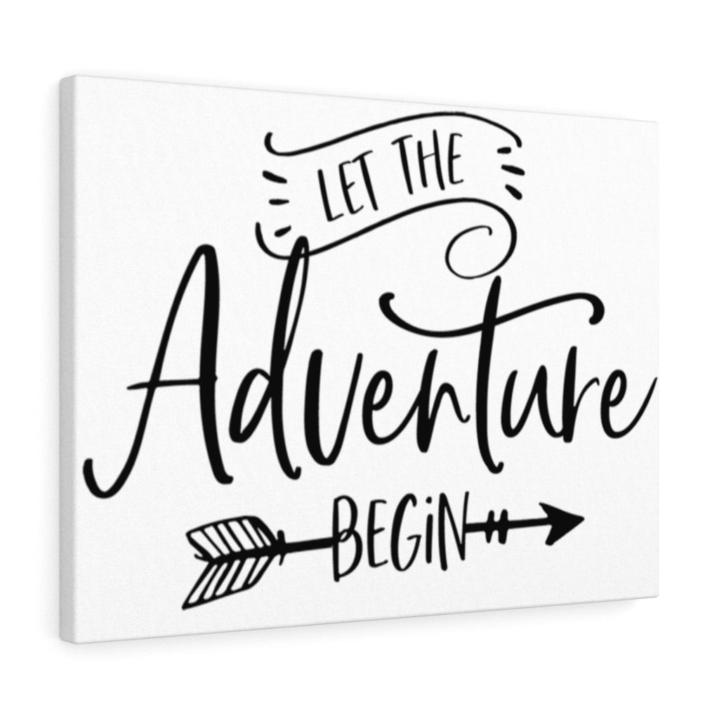 Let The Adventure Begin - White Canvas Print