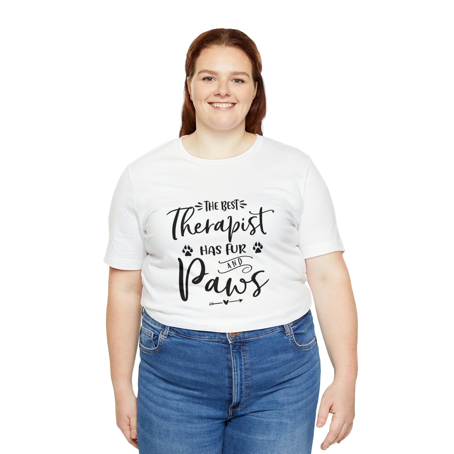 The Best Therapist Has Fur & Paws - Unisex Jersey Short Sleeve Tee