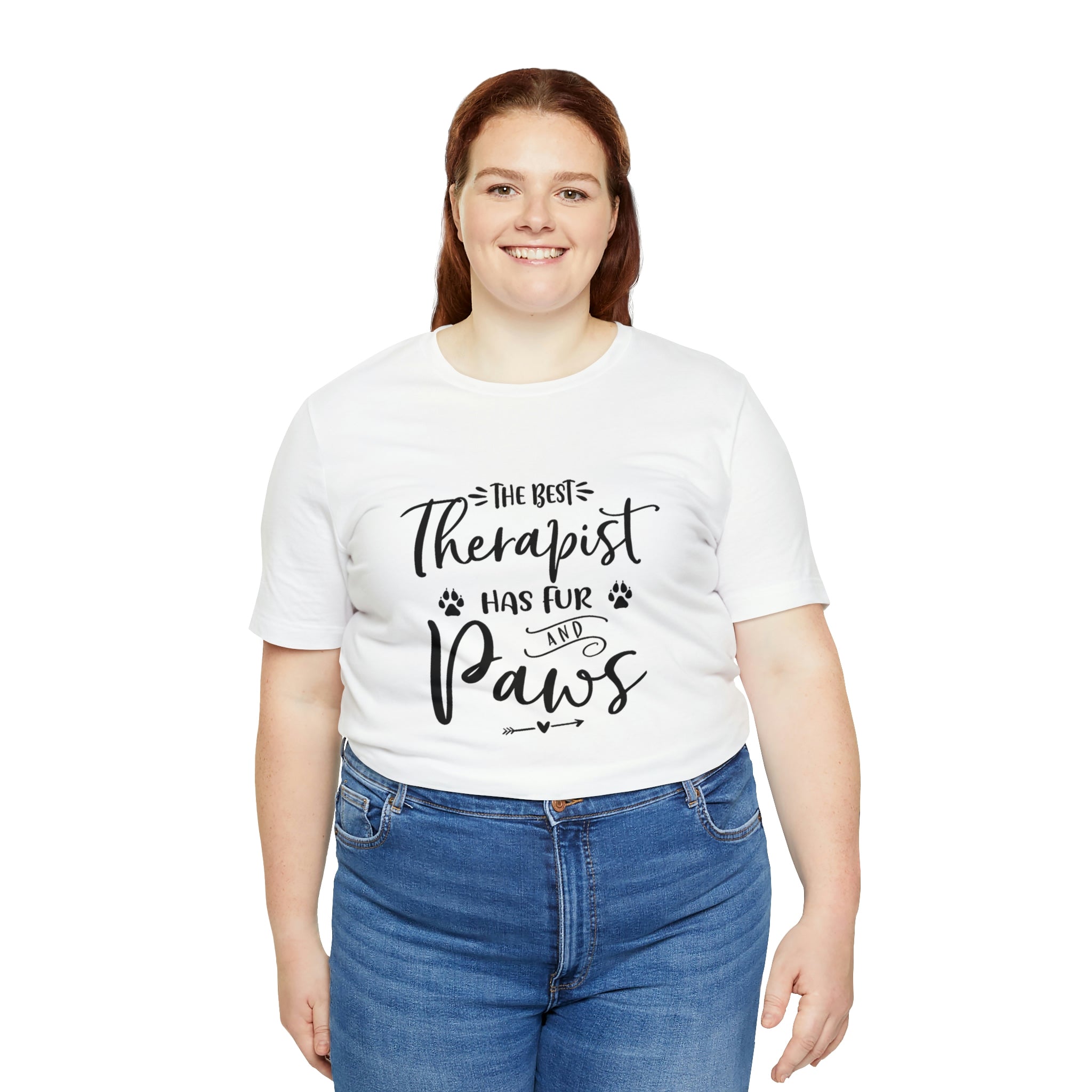 The Best Therapist Has Fur & Paws - Unisex Jersey Short Sleeve Tee