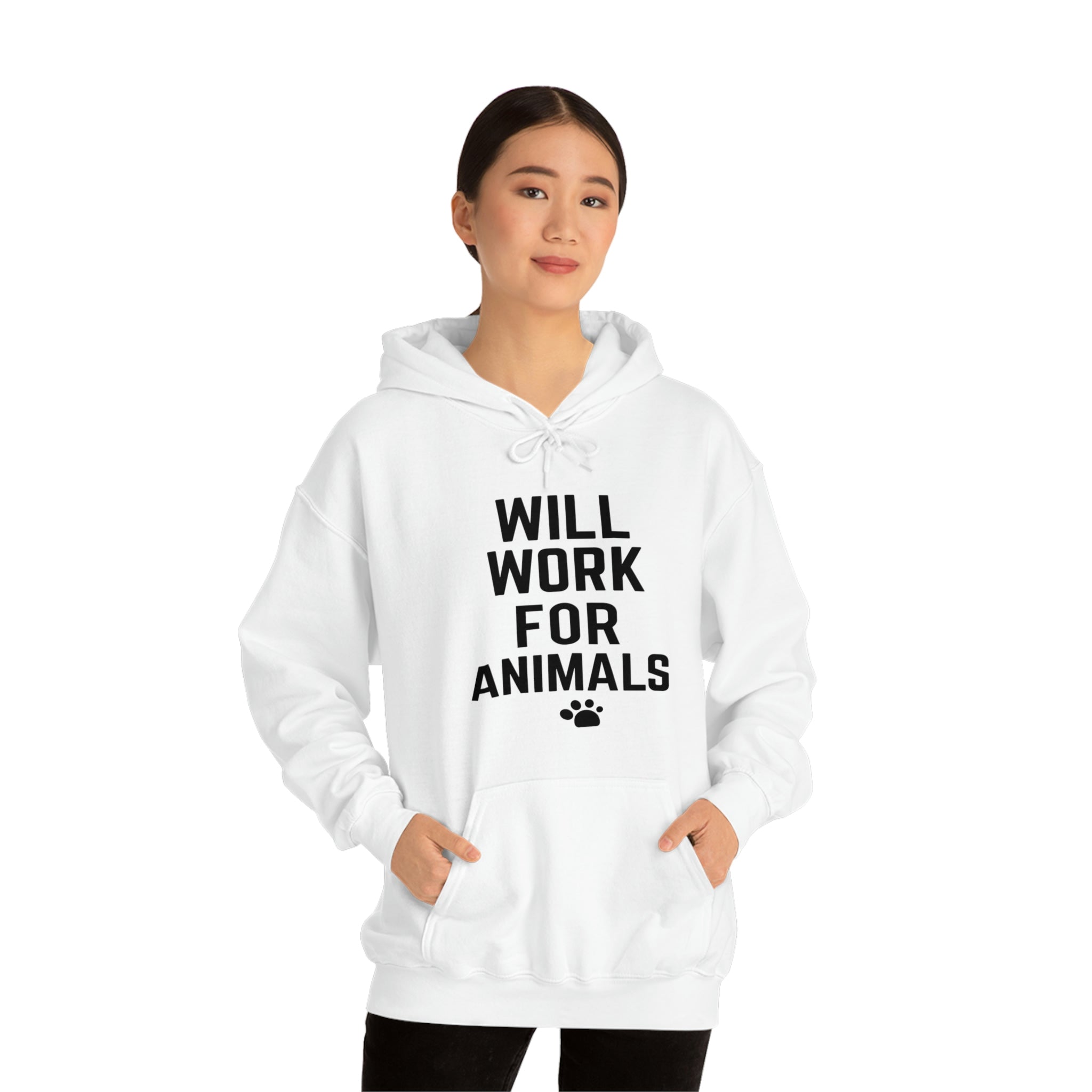 Will Work For Animals - Unisex Heavy Blend™ Hooded Sweatshirt