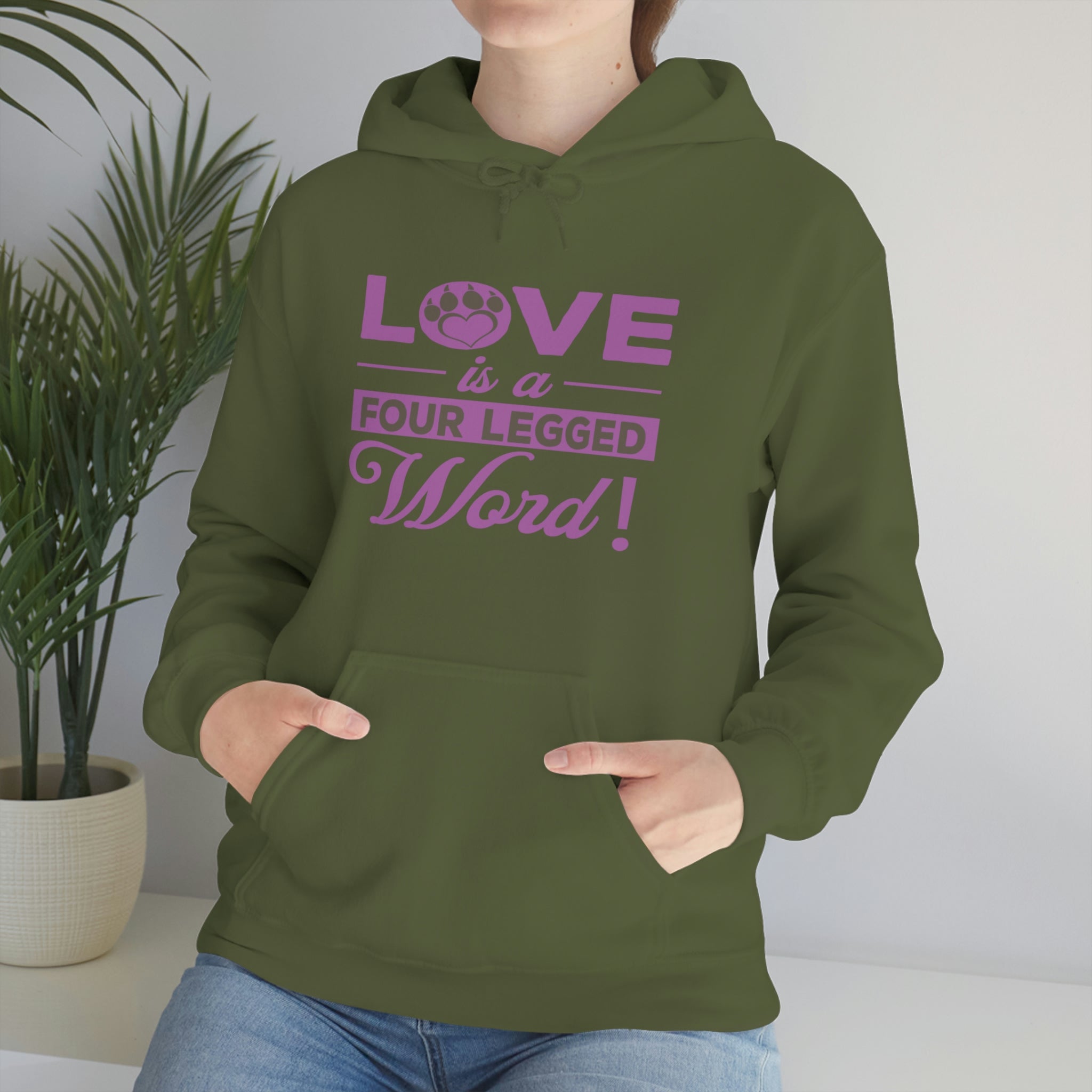 Love Is A Four Legged Word - Unisex Heavy Blend™ Hooded Sweatshirt