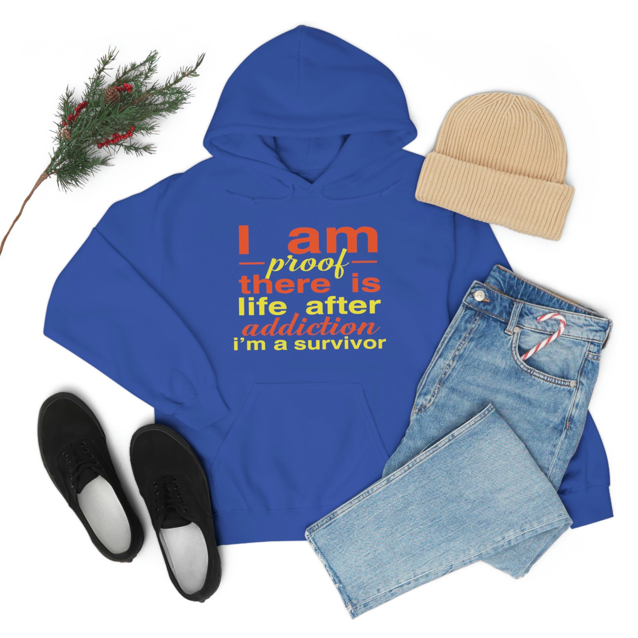 I Am Proof There Is Life After Addiction - Unisex Heavy Blend™ Hooded Sweatshirt
