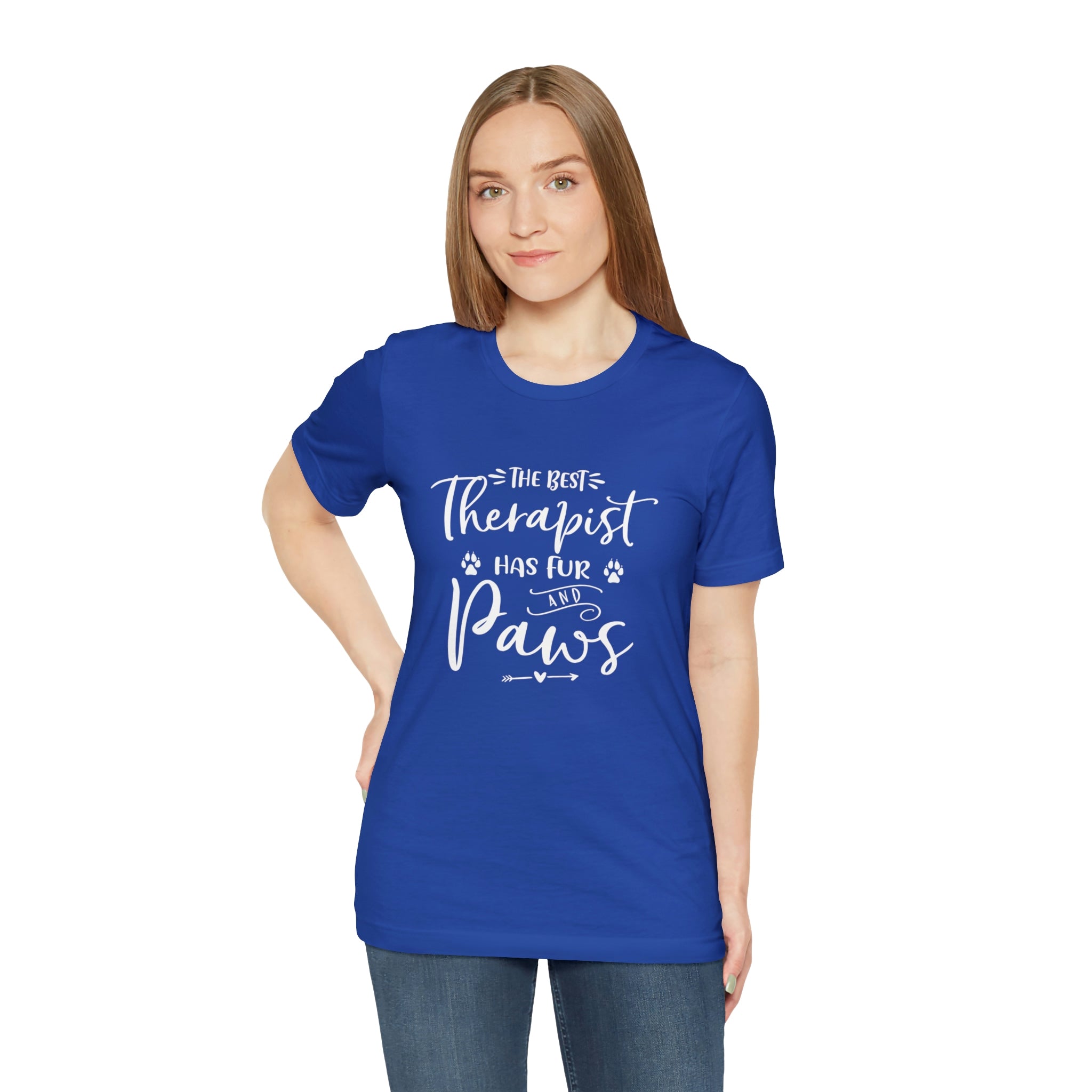 The Best Therapist Has Fur & Paws - Unisex Jersey Short Sleeve Tee
