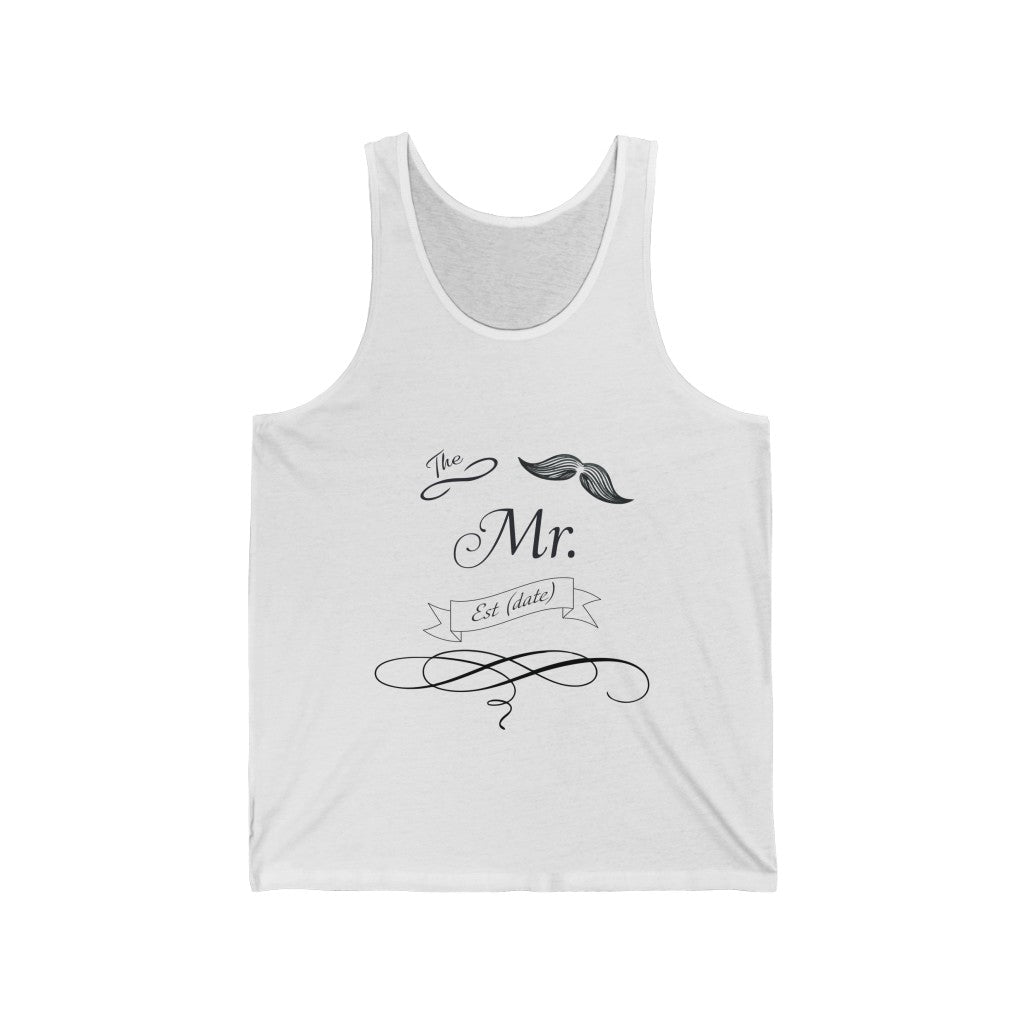 The Mr. Established Wedding Date Customizable - Unisex Jersey Tank Top