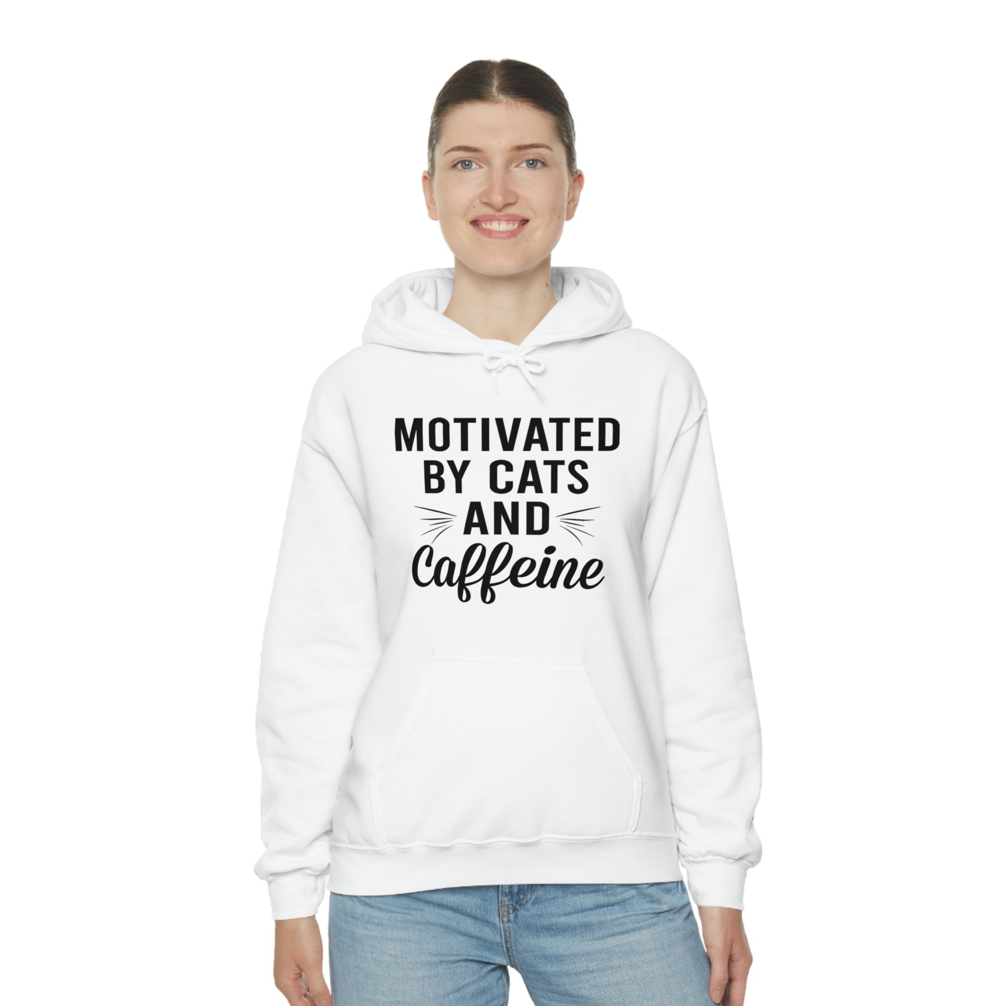 Motivated By Cats & Caffeine - Unisex Heavy Blend™ Hooded Sweatshirt