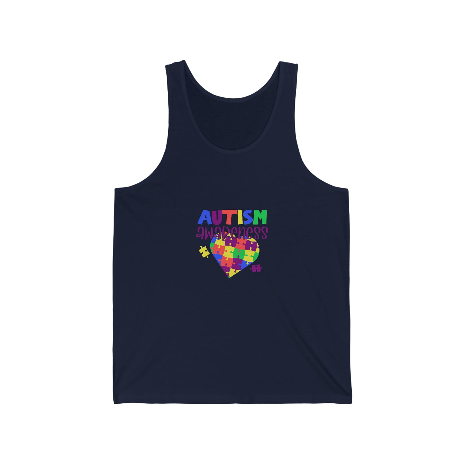 Autism Awareness Heart - Unisex Jersey Tank