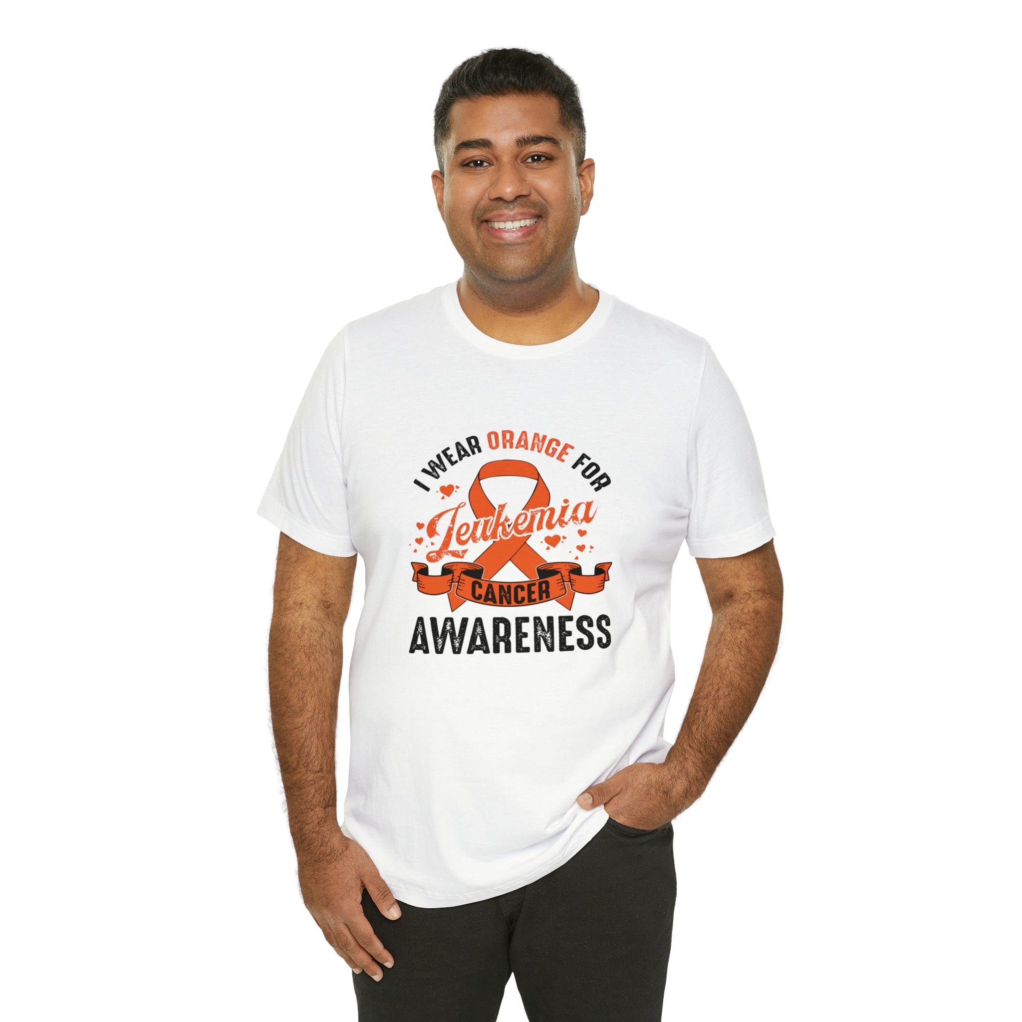 I Wear Orange For Leukemia Cancer Awareness - Unisex Jersey Short Sleeve Tee