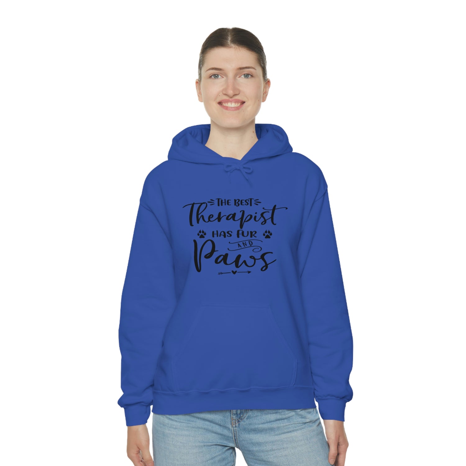 The Best Therapist Has Fur &amp; Paws - Unisex Heavy Blend™ Hooded Sweatshirt