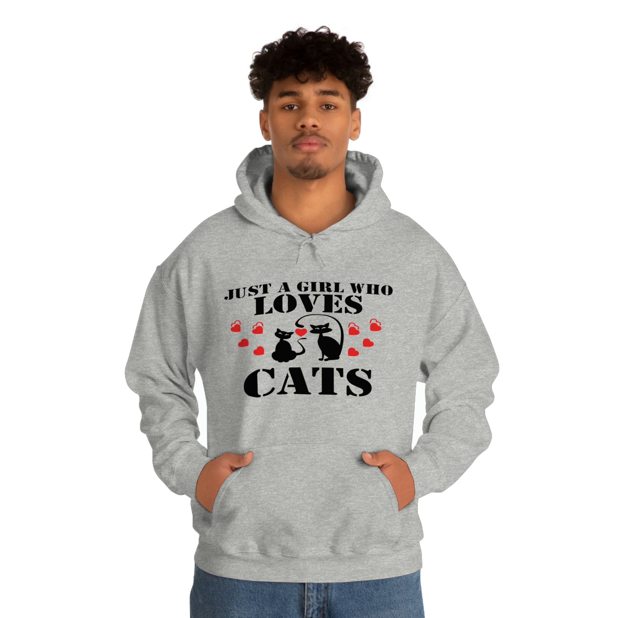 Just a Girl Who Loves Cats - Unisex Heavy Blend™ Hooded Sweatshirt