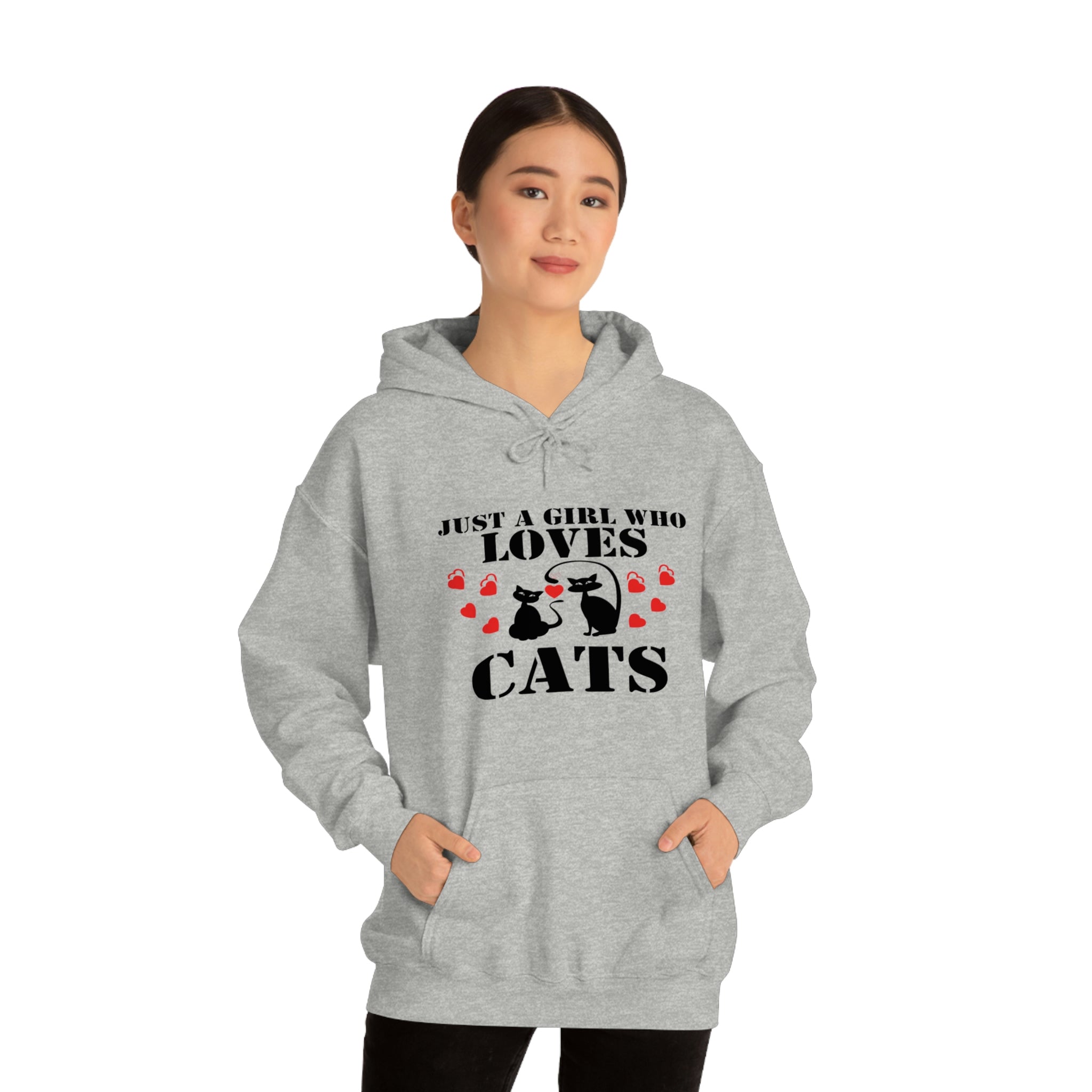 Just a Girl Who Loves Cats - Unisex Heavy Blend™ Hooded Sweatshirt