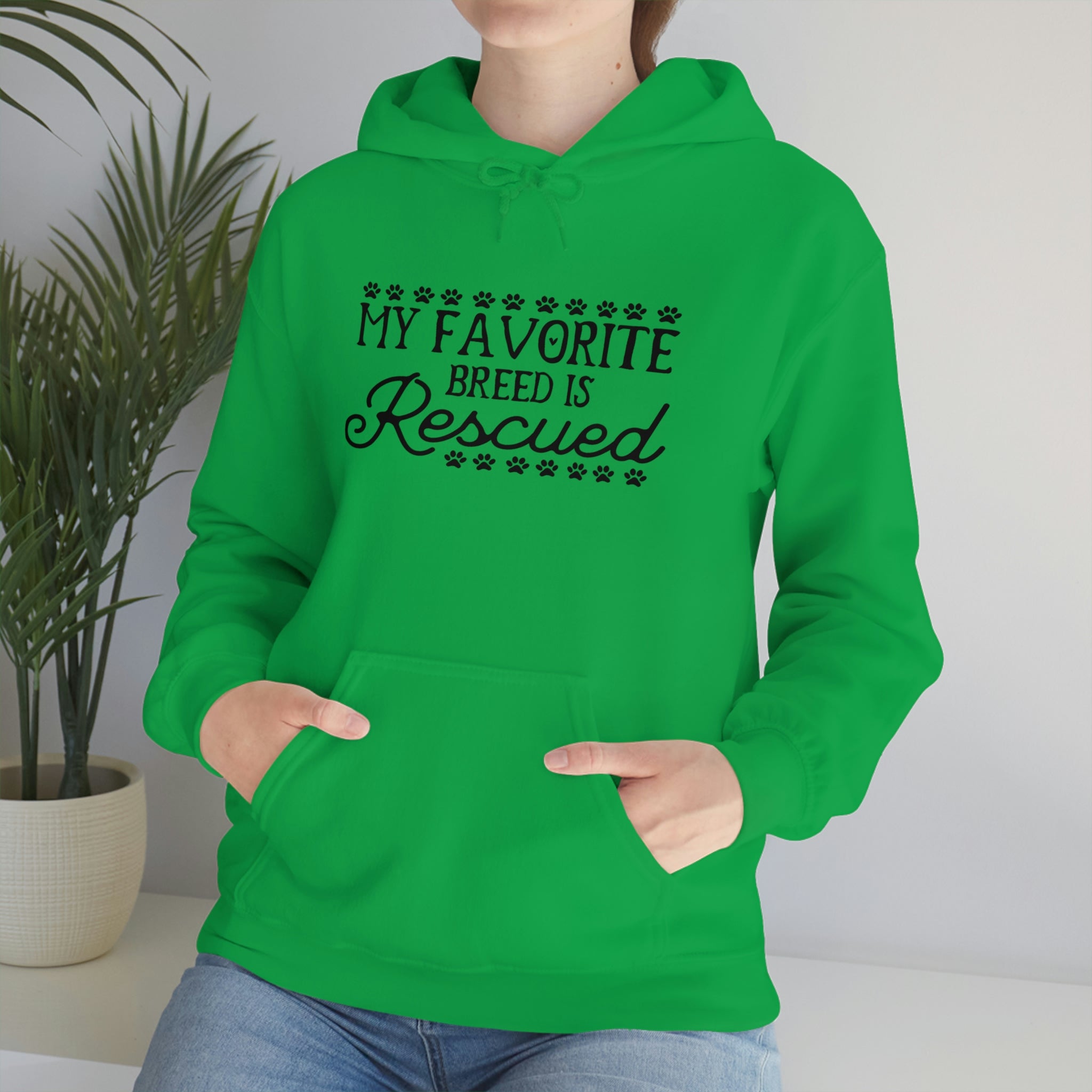 My Favorite Breed Is Rescued - Unisex Heavy Blend™ Hooded Sweatshirt