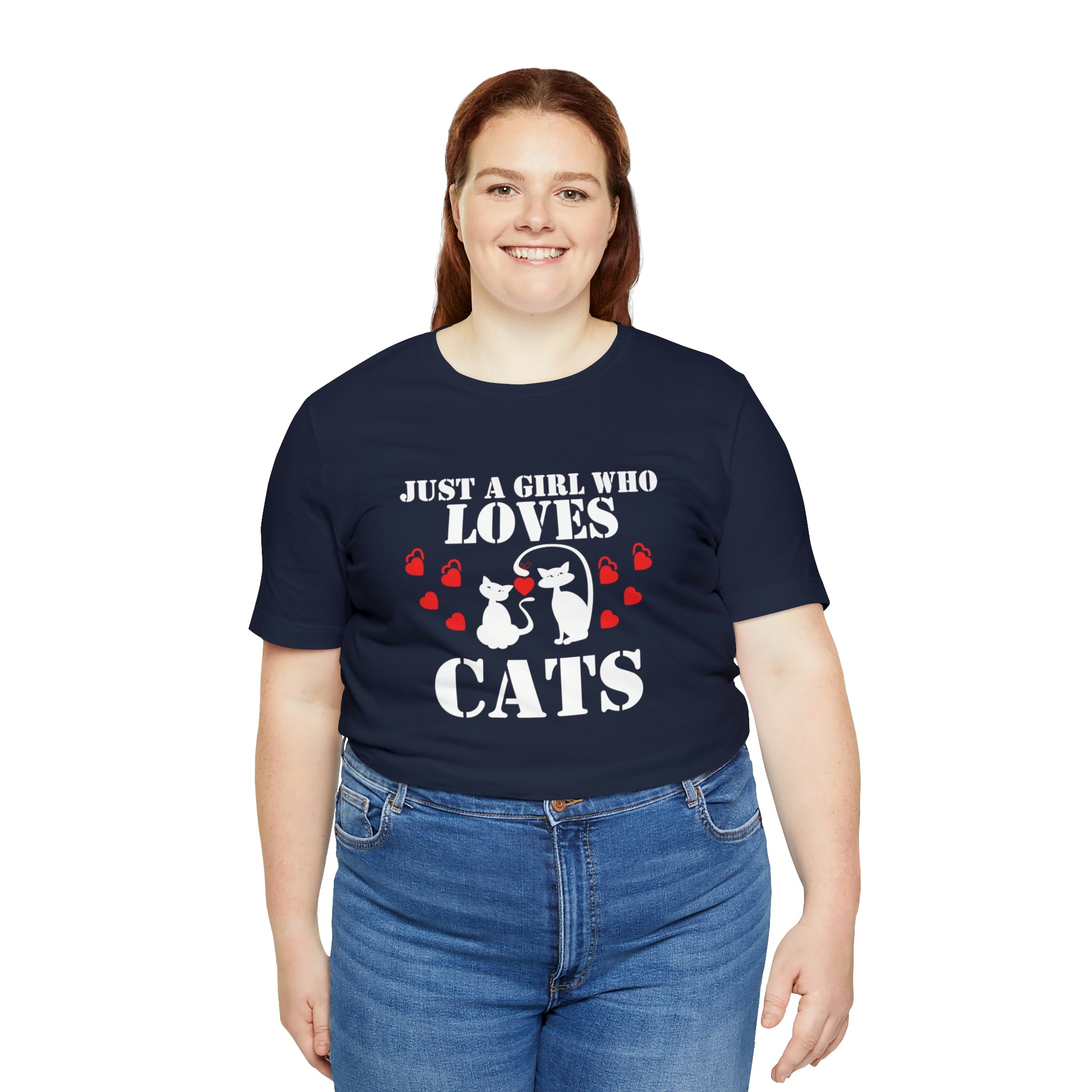 Just a Girl Who Loves Cats - Unisex Jersey Short Sleeve Tee