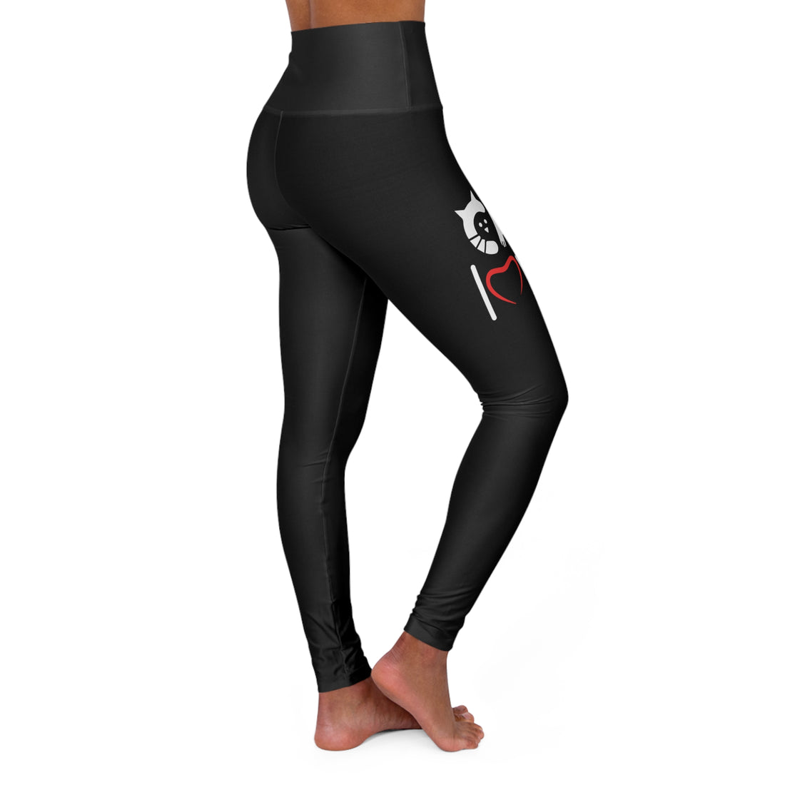 Cat Lover - Black High Waisted Yoga Leggings