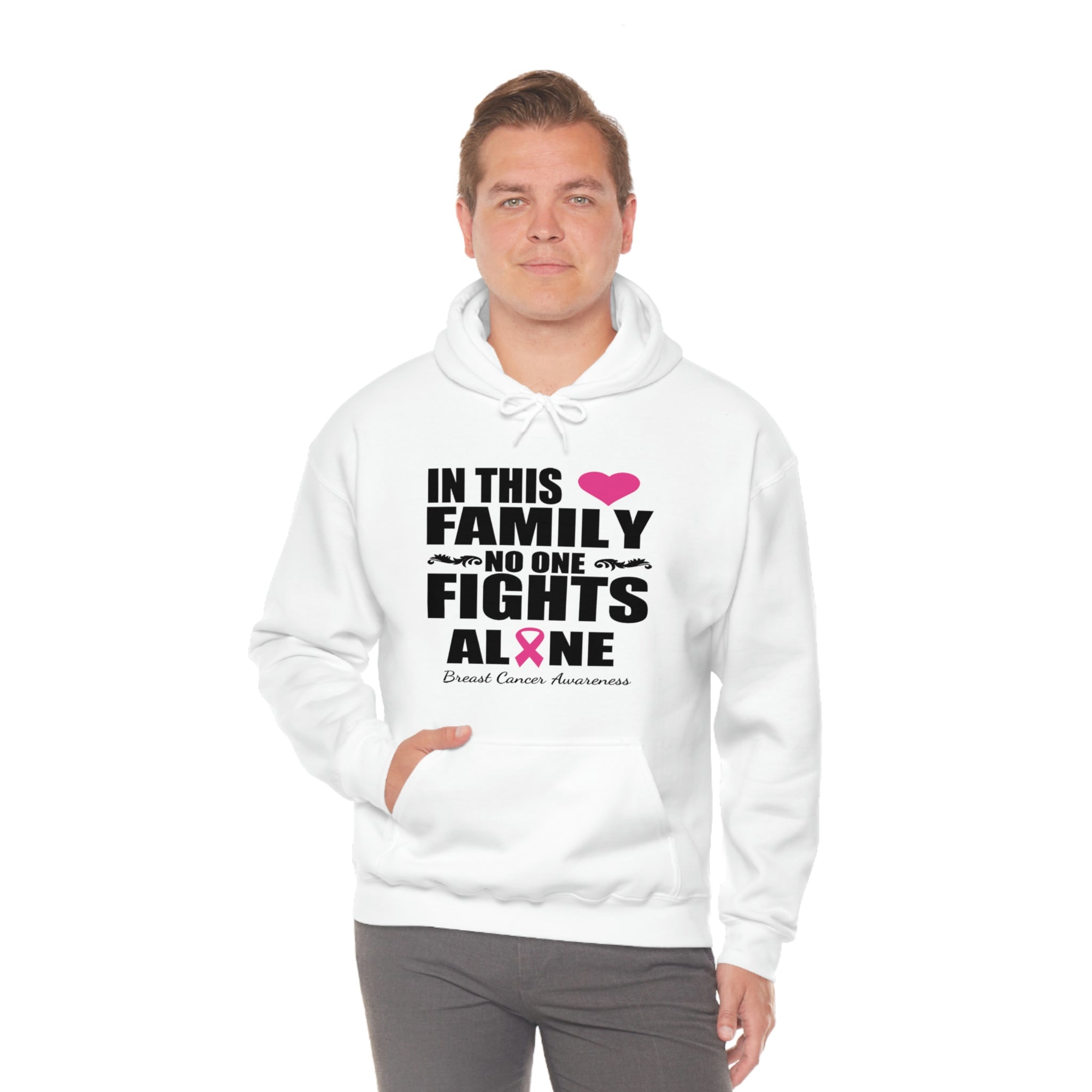 In This Family No One Fights Alone - Unisex Heavy Blend™ Hooded Sweatshirt