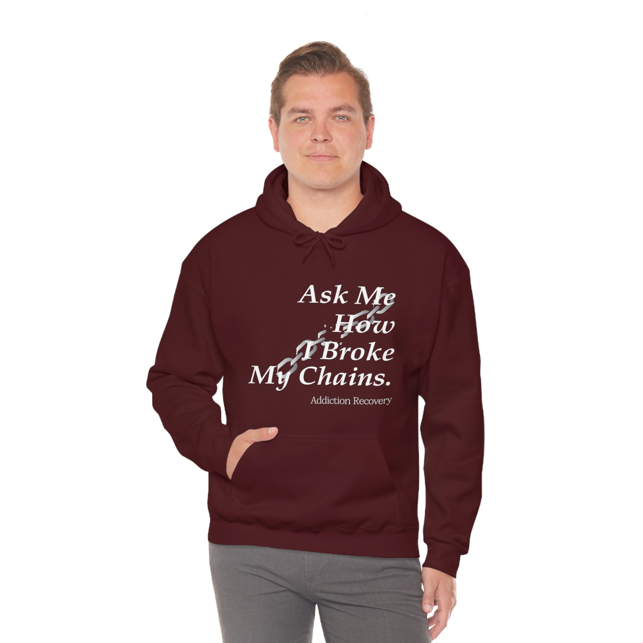 Ask Me How I Broke My Chains - Unisex Heavy Blend™ Hooded Sweatshirt