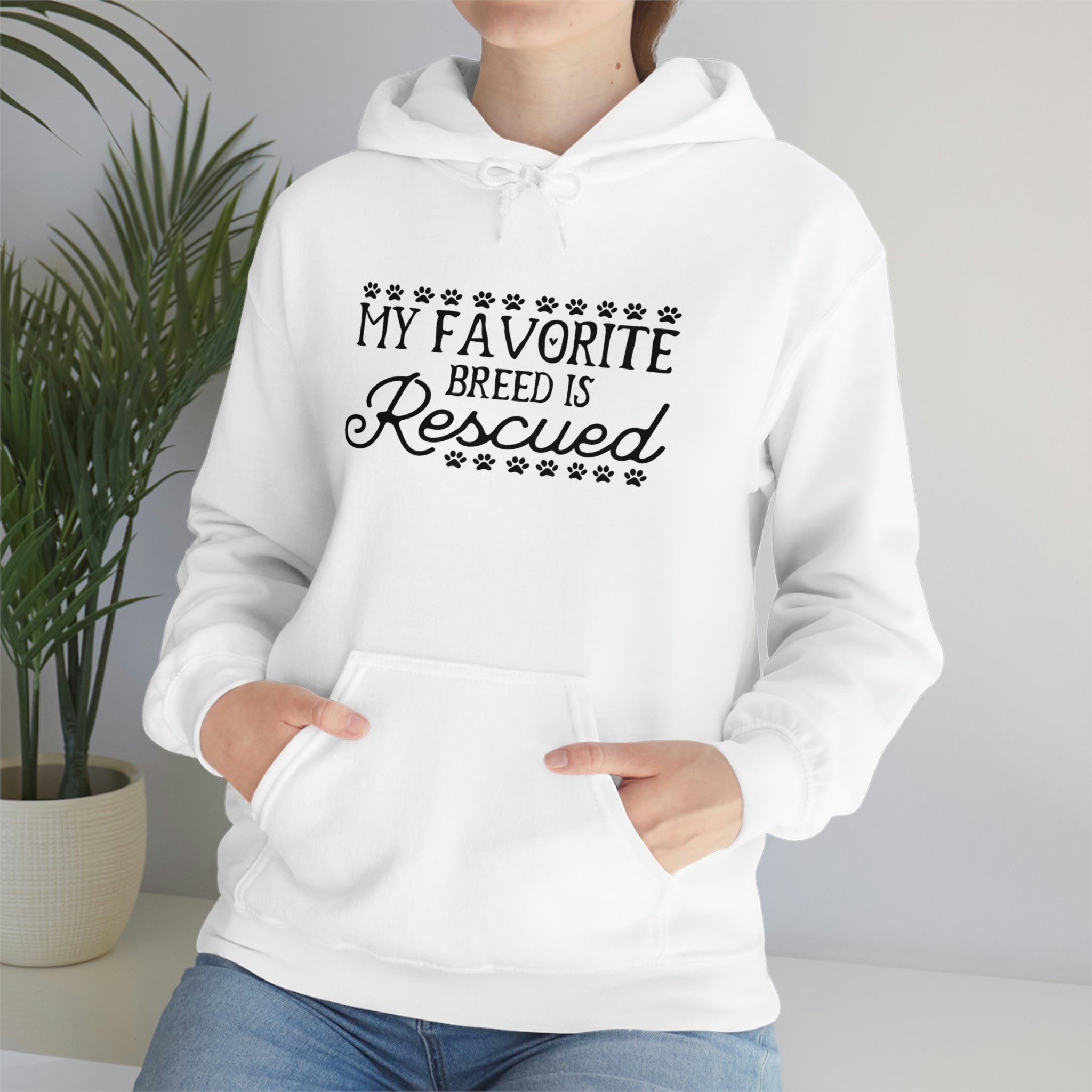 My Favorite Breed Is Rescued - Unisex Heavy Blend™ Hooded Sweatshirt