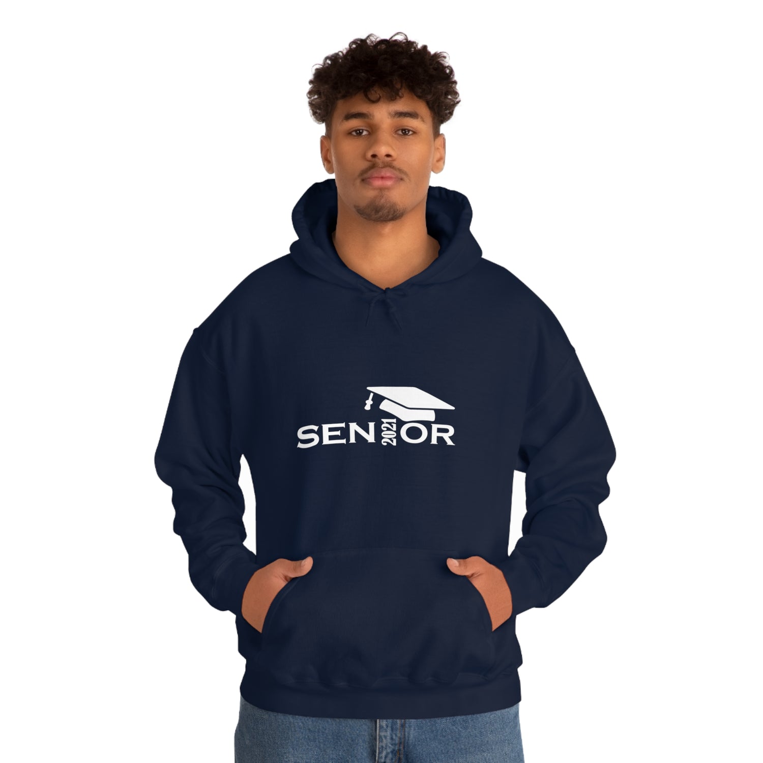 Senior Cap With Class Year Customizable - Unisex Heavy Blend™ Hooded Sweatshirt