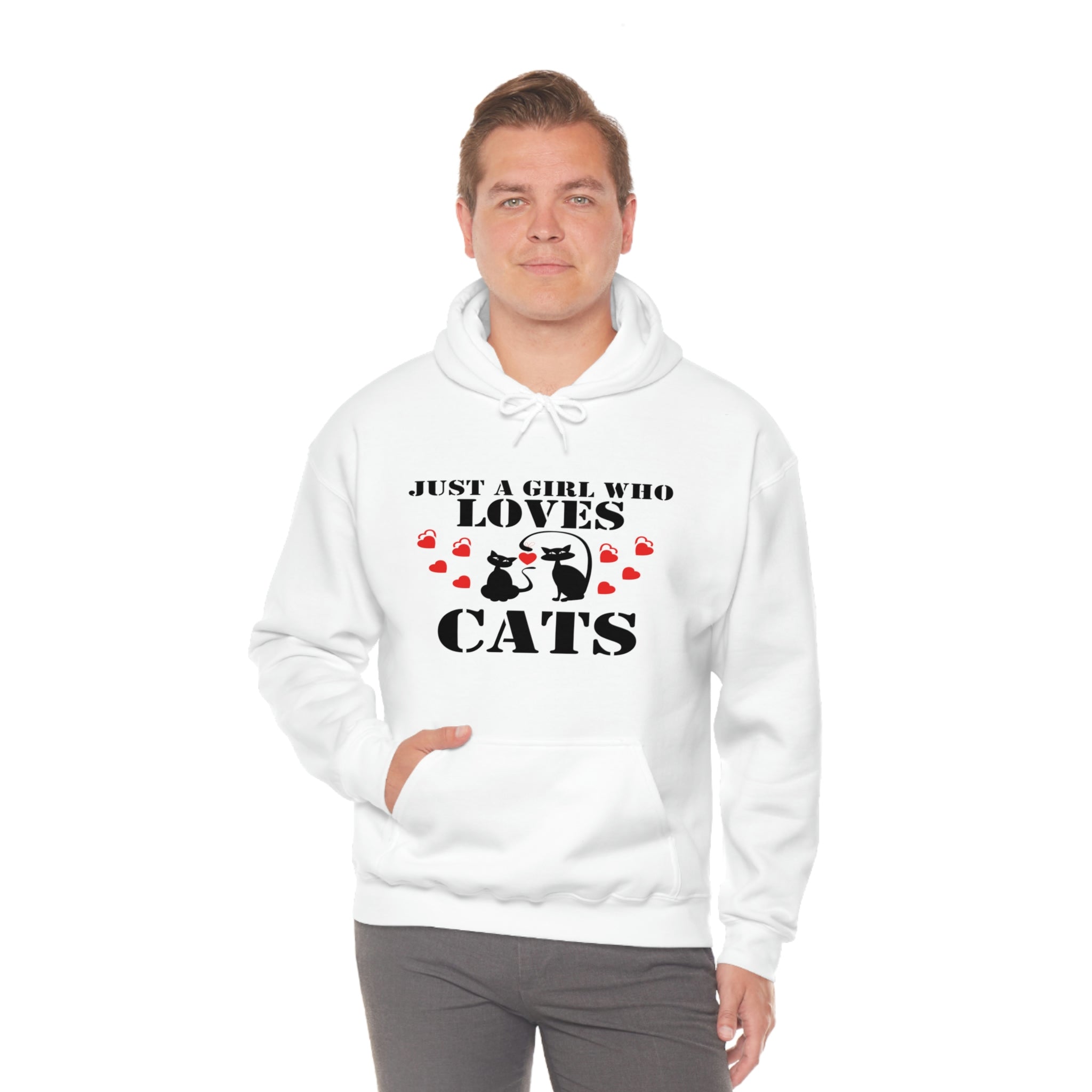 Just a Girl Who Loves Cats - Unisex Heavy Blend™ Hooded Sweatshirt