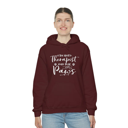 The Best Therapist Has Fur &amp; Paws - Unisex Heavy Blend™ Hooded Sweatshirt