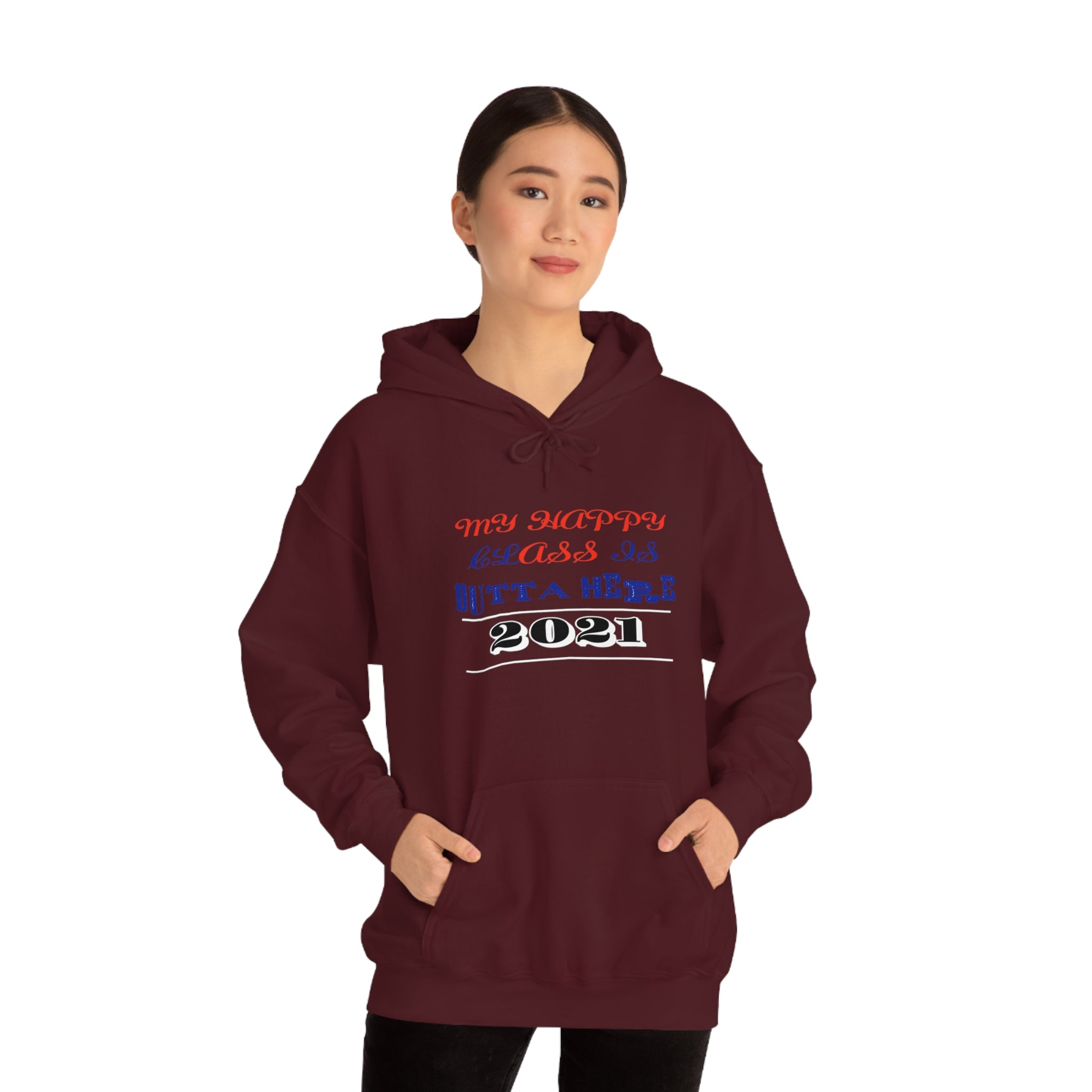 My Happy Class Is Outta Here! Class Year Customizable - Unisex Heavy Blend™ Hooded Sweatshirt