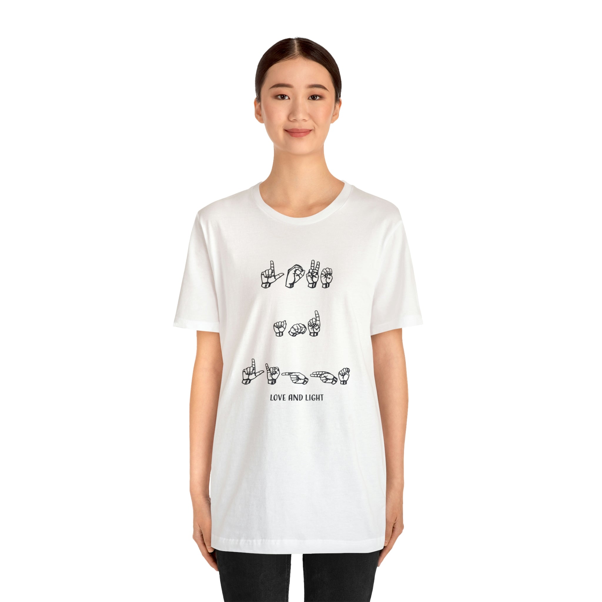 ASL Love And Light - Unisex Jersey Short Sleeve Tee