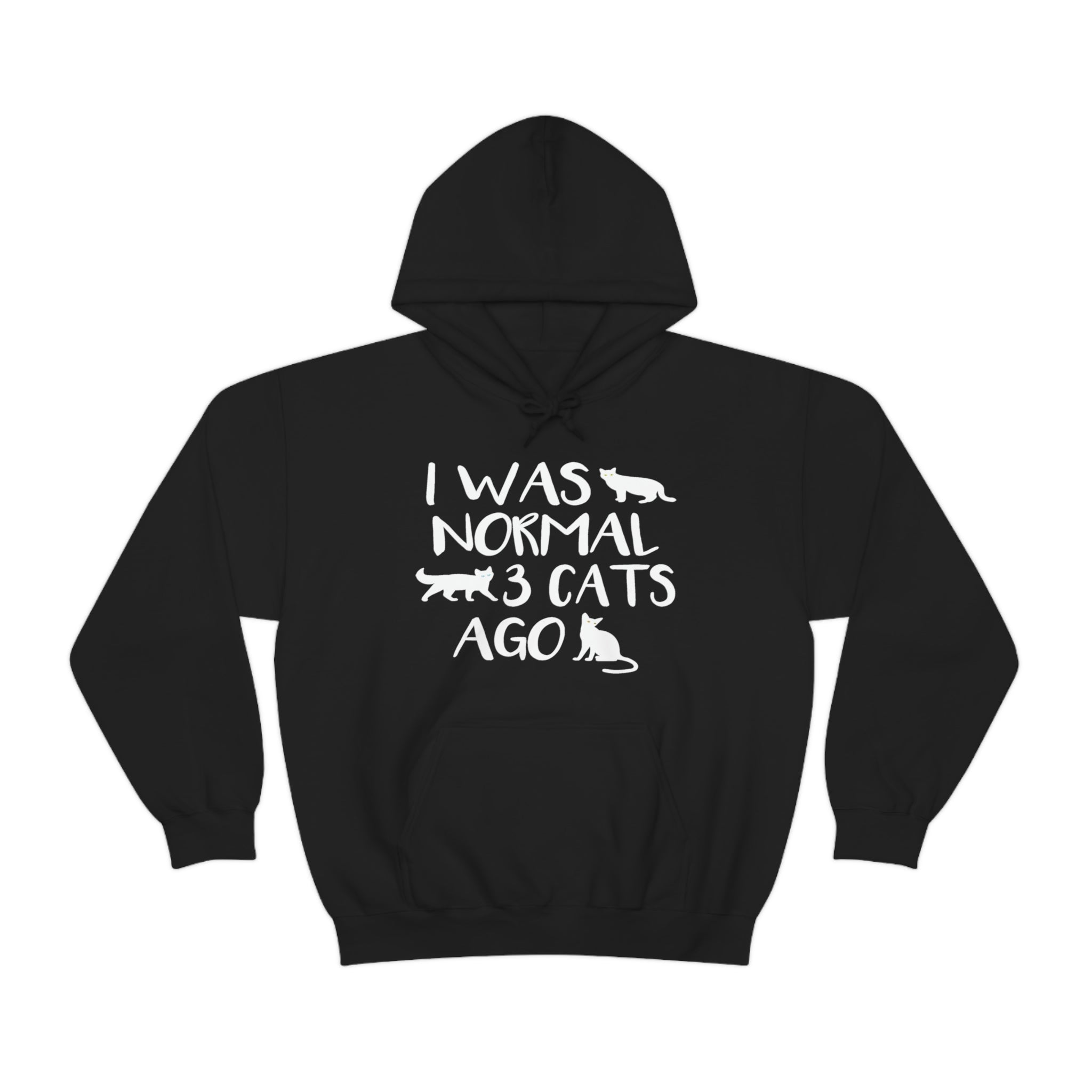 I Was Normal 3 Cats Ago - Unisex Heavy Blend™ Hooded Sweatshirt