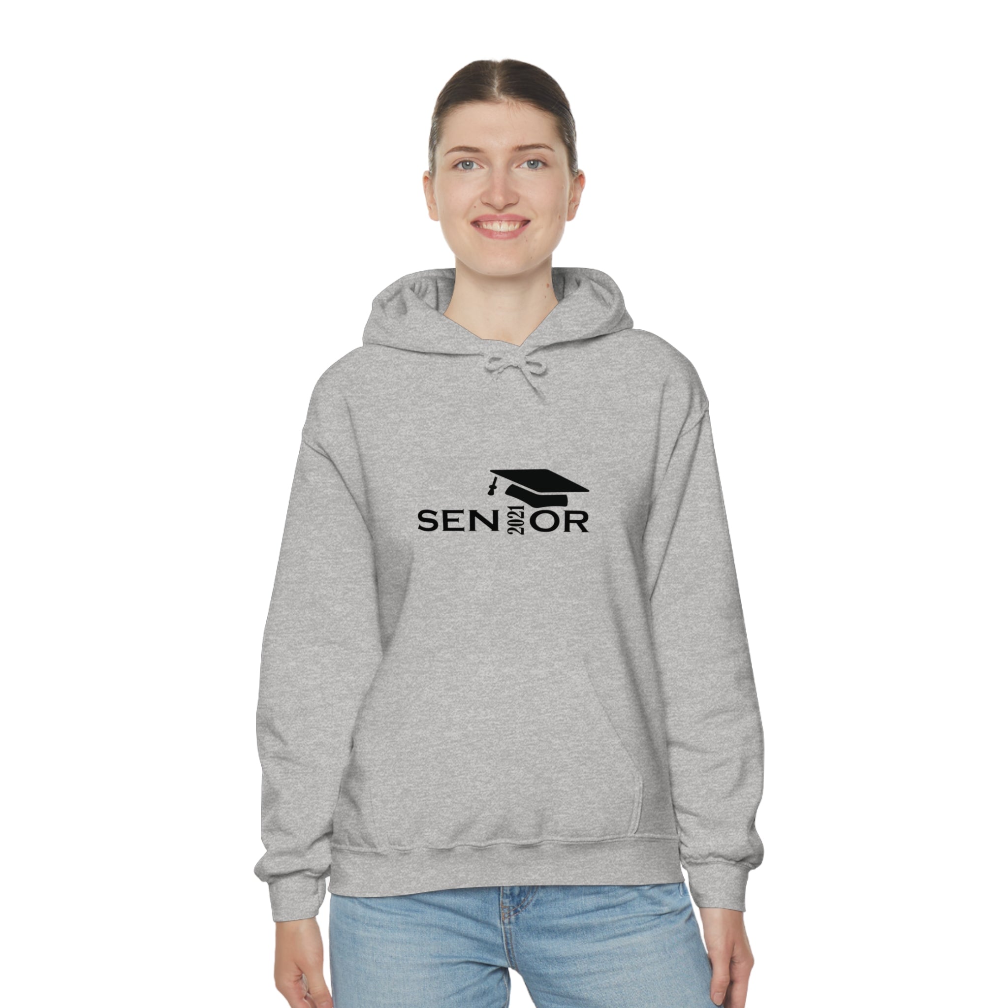 Senior Cap With Class Year Customizable - Unisex Heavy Blend™ Hooded Sweatshirt