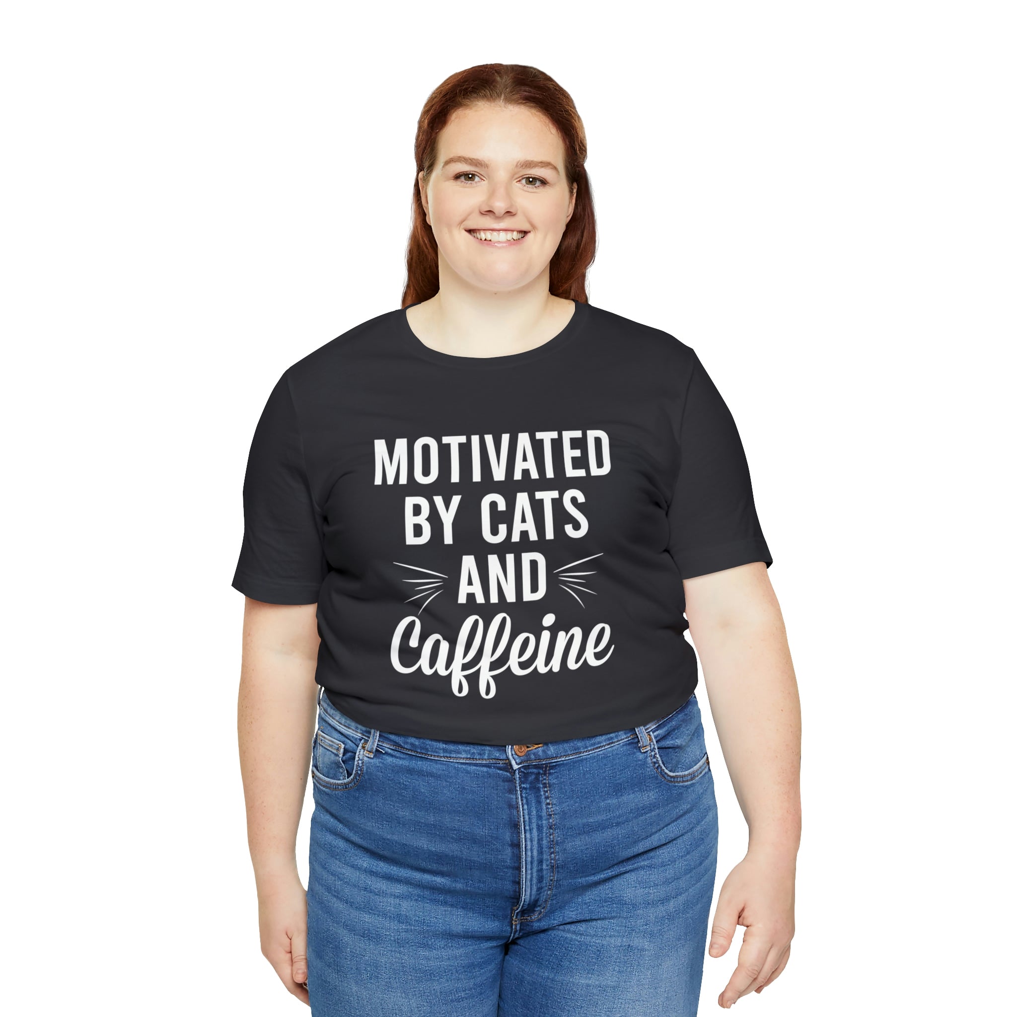 Motivated By Cats &amp; Caffeine - Unisex Jersey Short Sleeve Tee