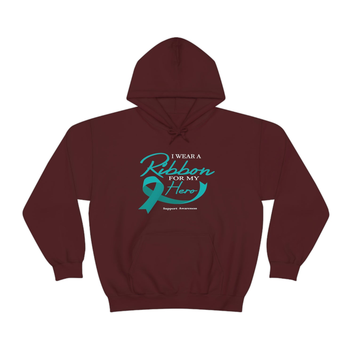 I Wear A Ribbon For My Hero - Unisex Heavy Blend™ Hooded Sweatshirt