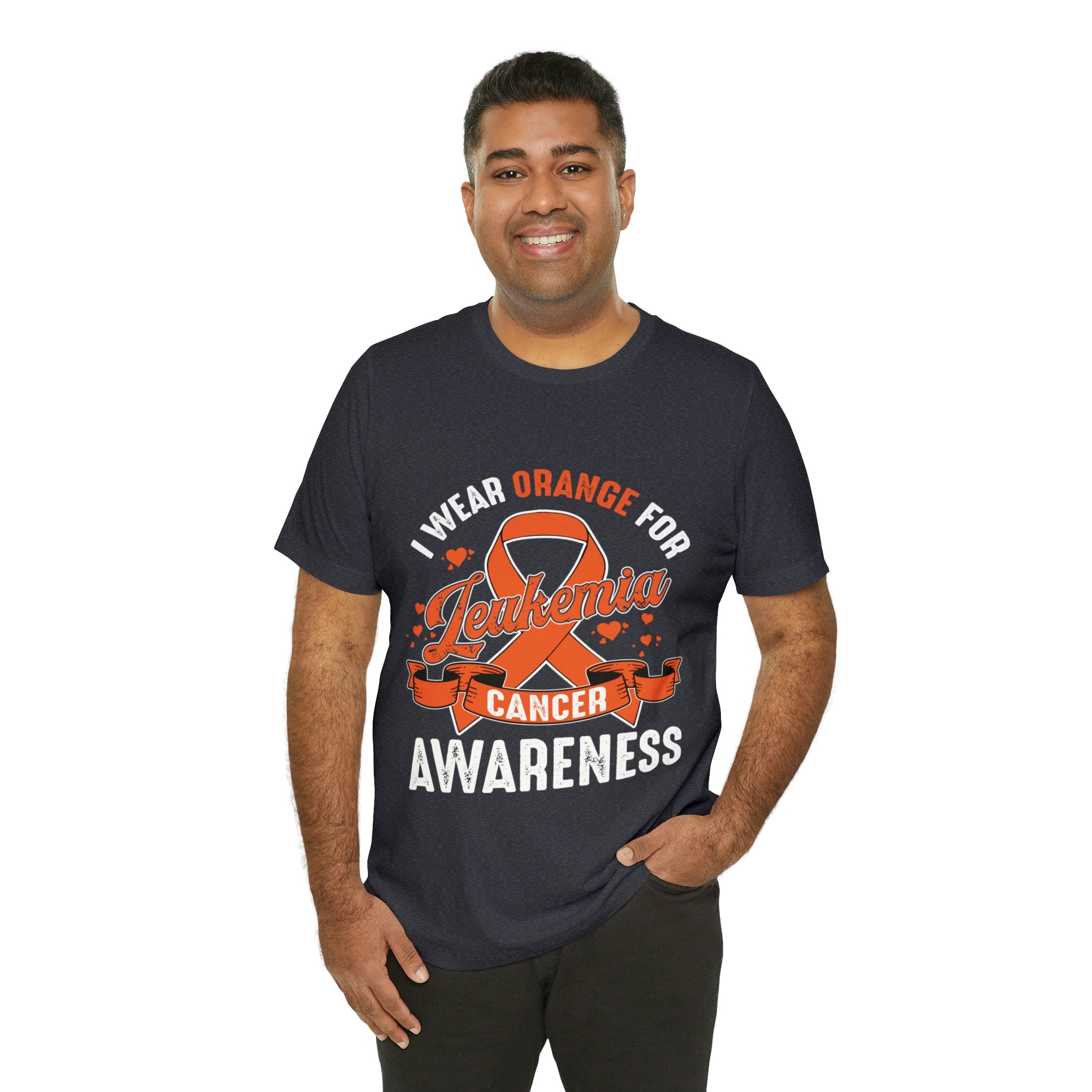 I Wear Orange For Leukemia Cancer Awareness - Unisex Jersey Short Sleeve Tee