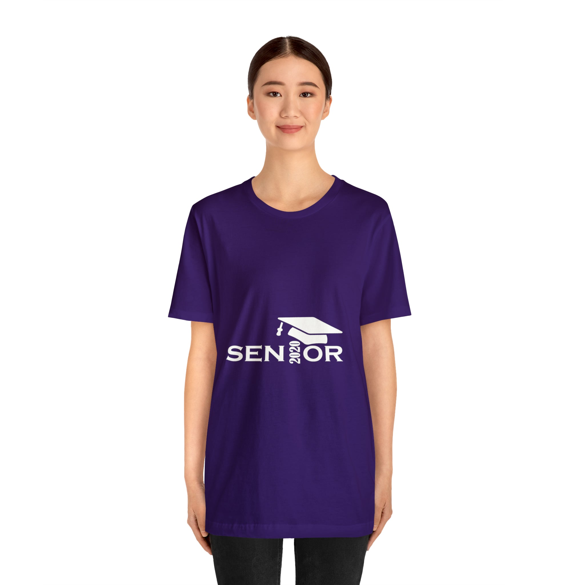 Senior Cap With Class Year Customizable - Unisex Jersey Short Sleeve Tee