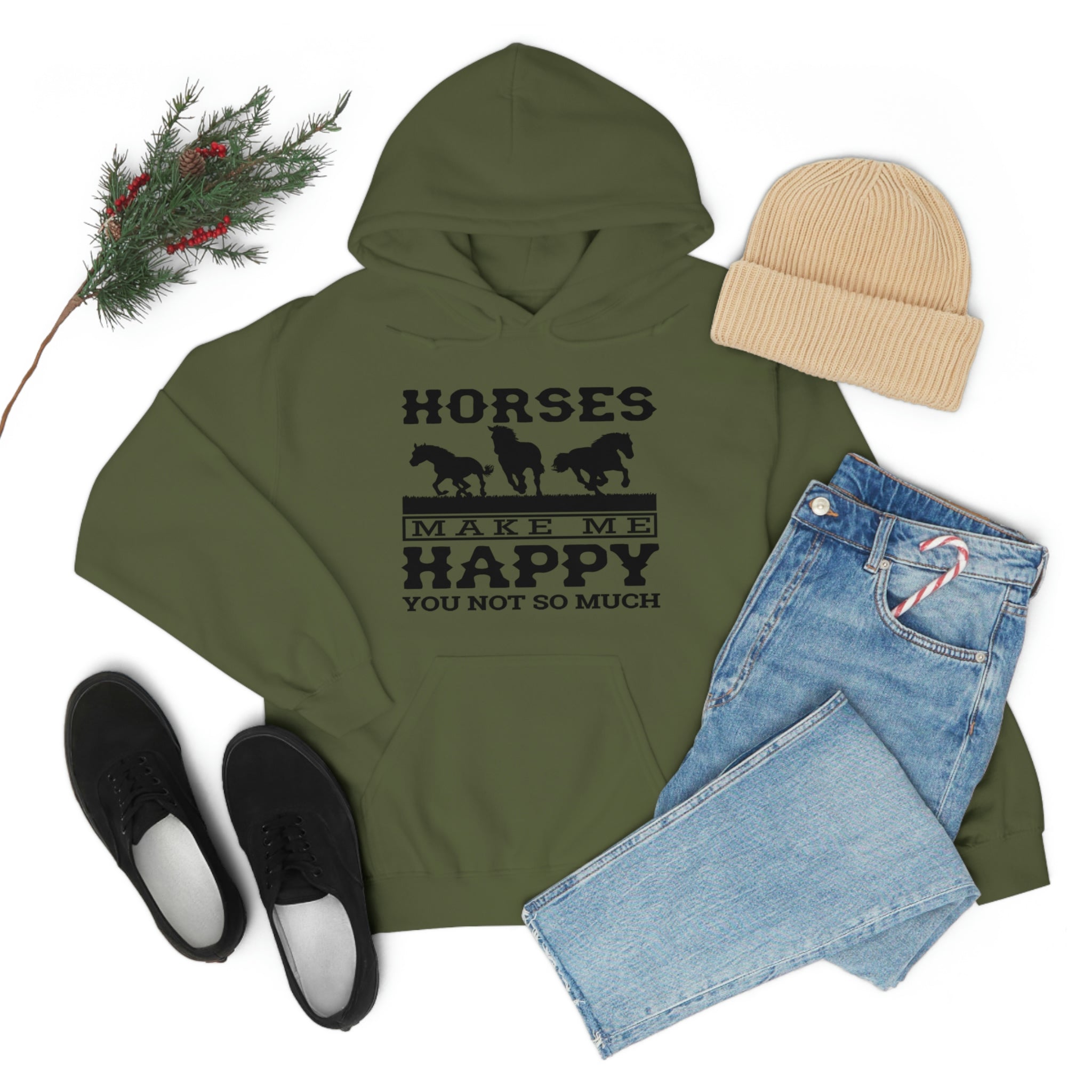 Horses Make Me Happy - Unisex Heavy Blend™ Hooded Sweatshirt