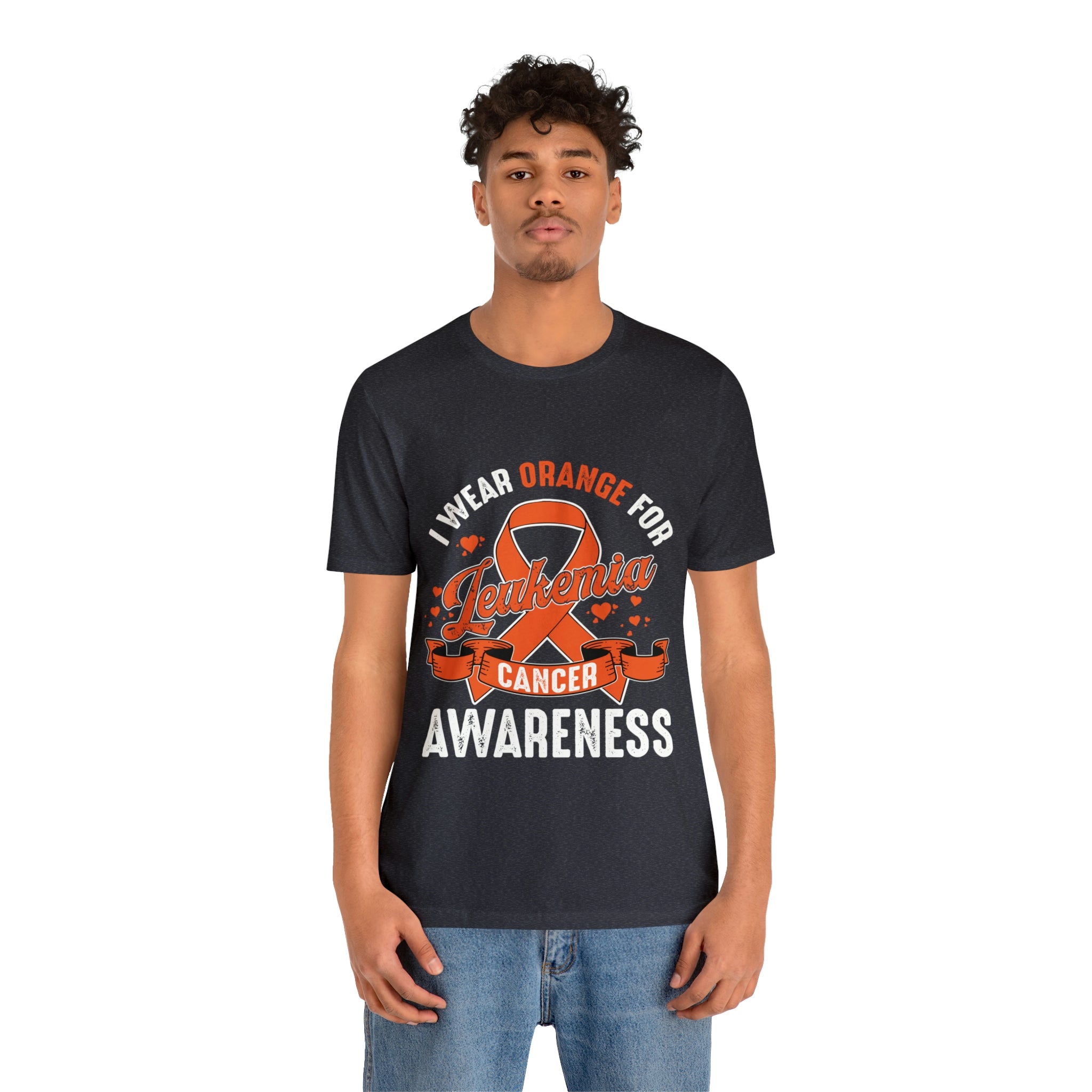 I Wear Orange For Leukemia Cancer Awareness - Unisex Jersey Short Sleeve Tee